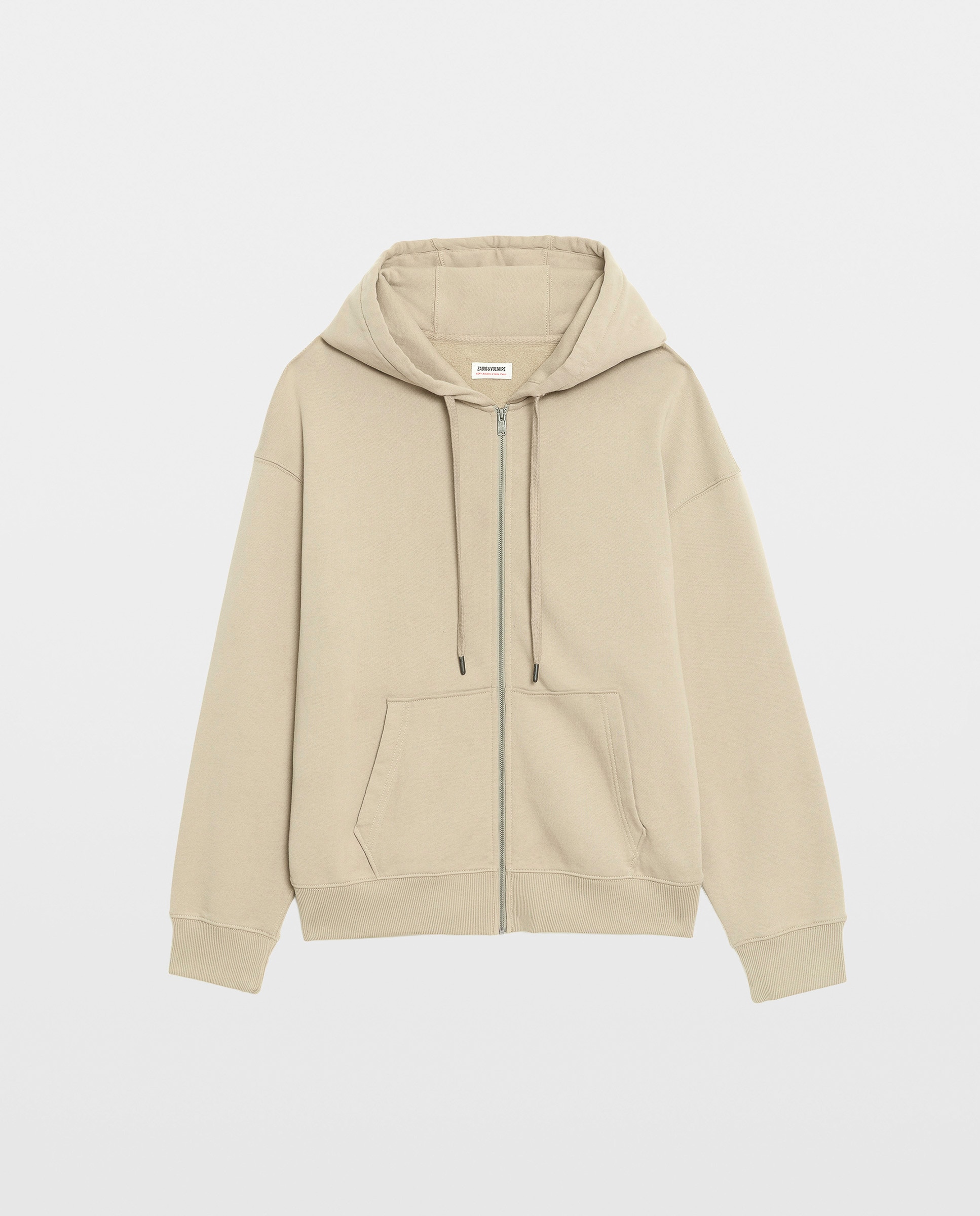 Sudadera con cremallera de hombre manga larga algodón - Zadig & Voltaire - Beige Beige-4