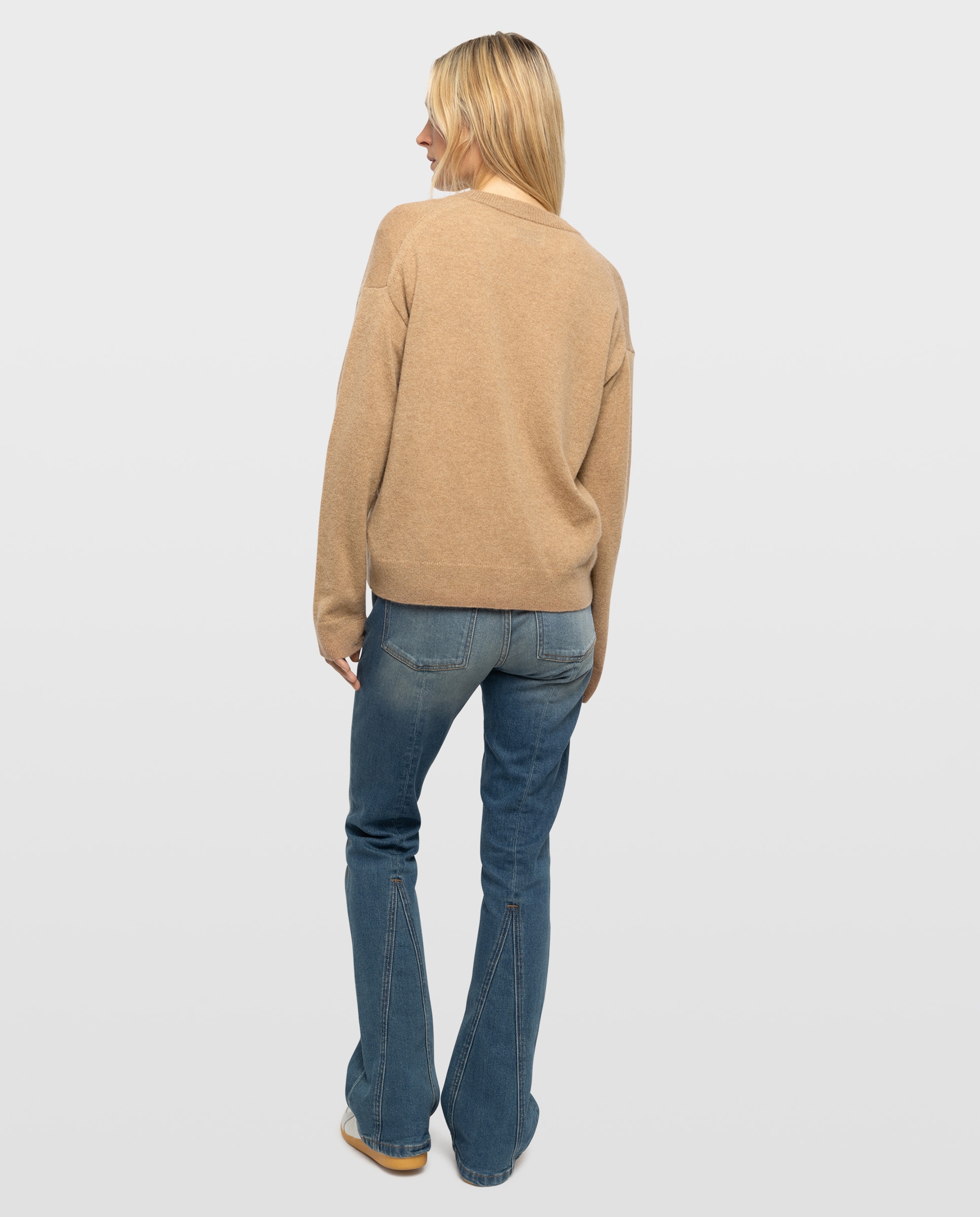 Cárdigan de mujer 100% cachemira con cuello de pico - Zadig & Voltaire - Camel Camel-2