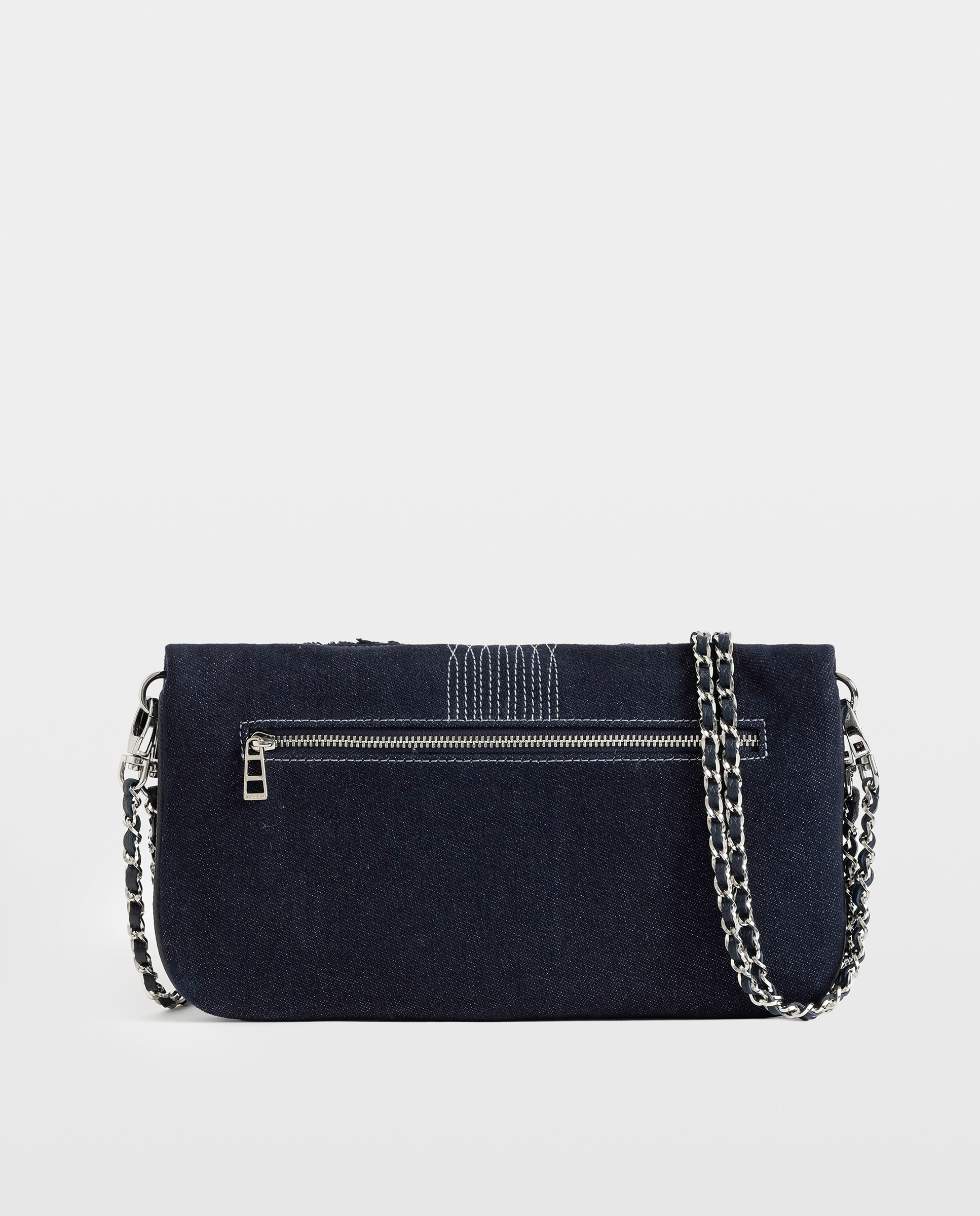 Bolso de mano rock de denim con detalles de piel y strass - Zadig & Voltaire - Azul Azul-3