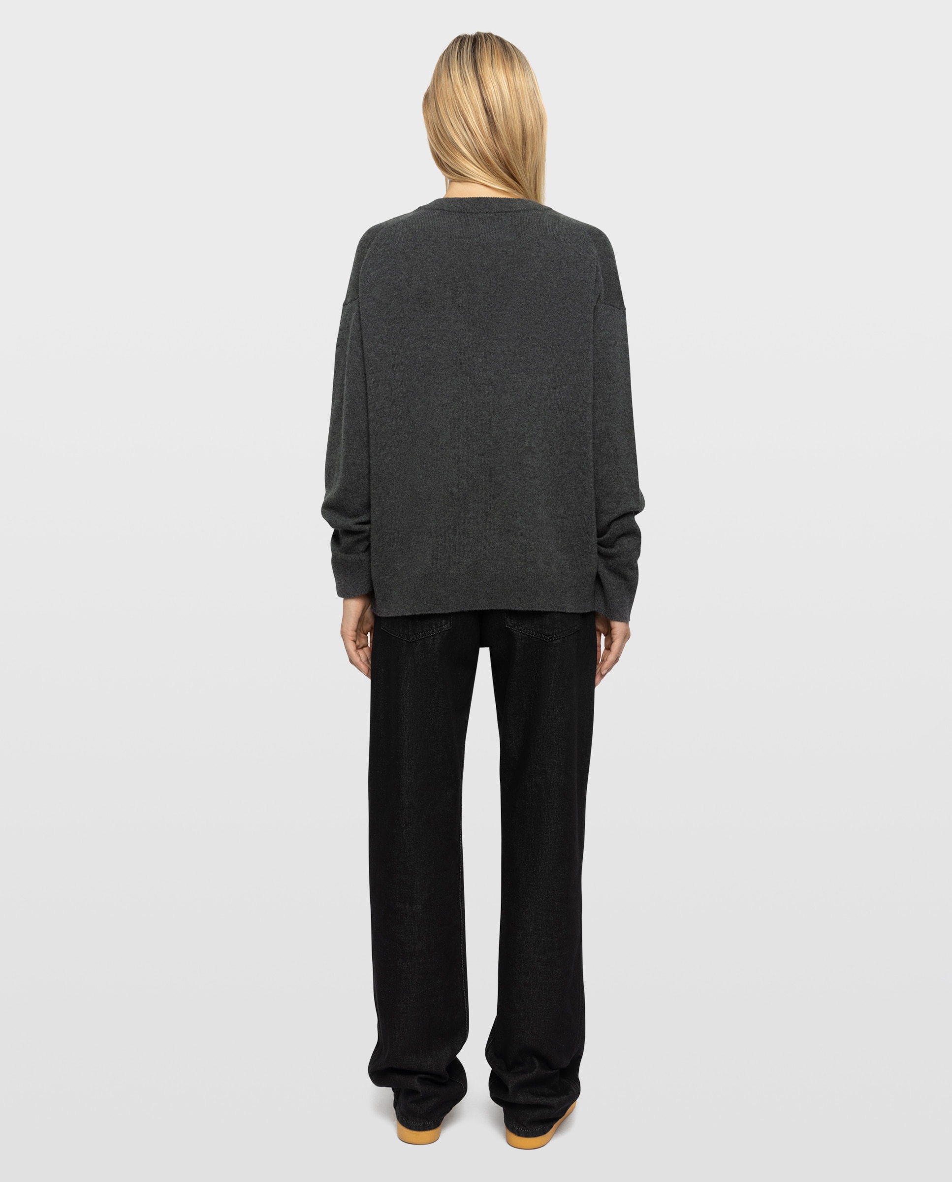 Imagen 2 de Cárdigan de punto de mujer 100% cachemira con bordado - Zadig & Voltaire - Gris oscuro Gris oscuro