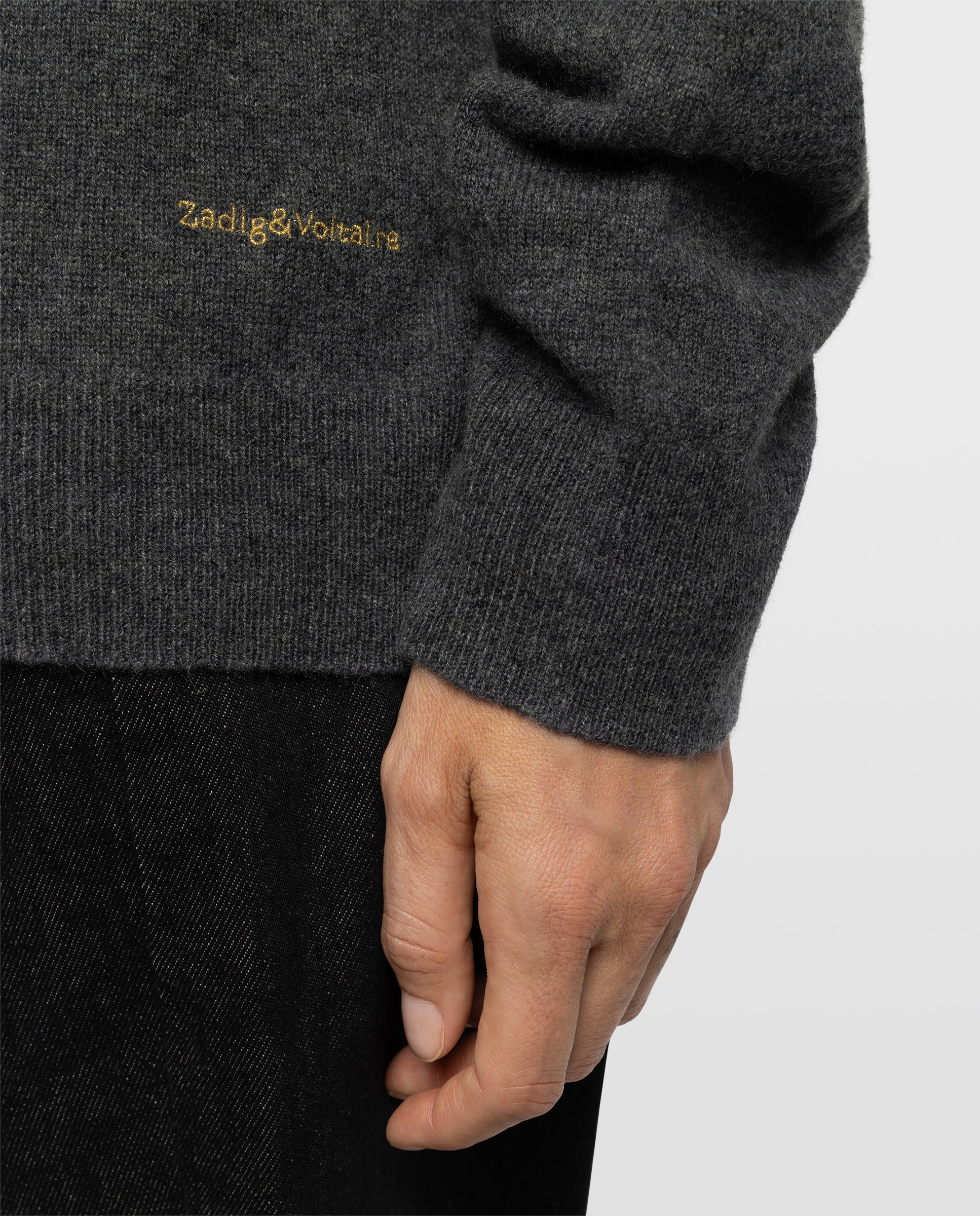 Imagen 4 de Cárdigan de punto de mujer 100% cachemira con bordado - Zadig & Voltaire - Gris oscuro Gris oscuro