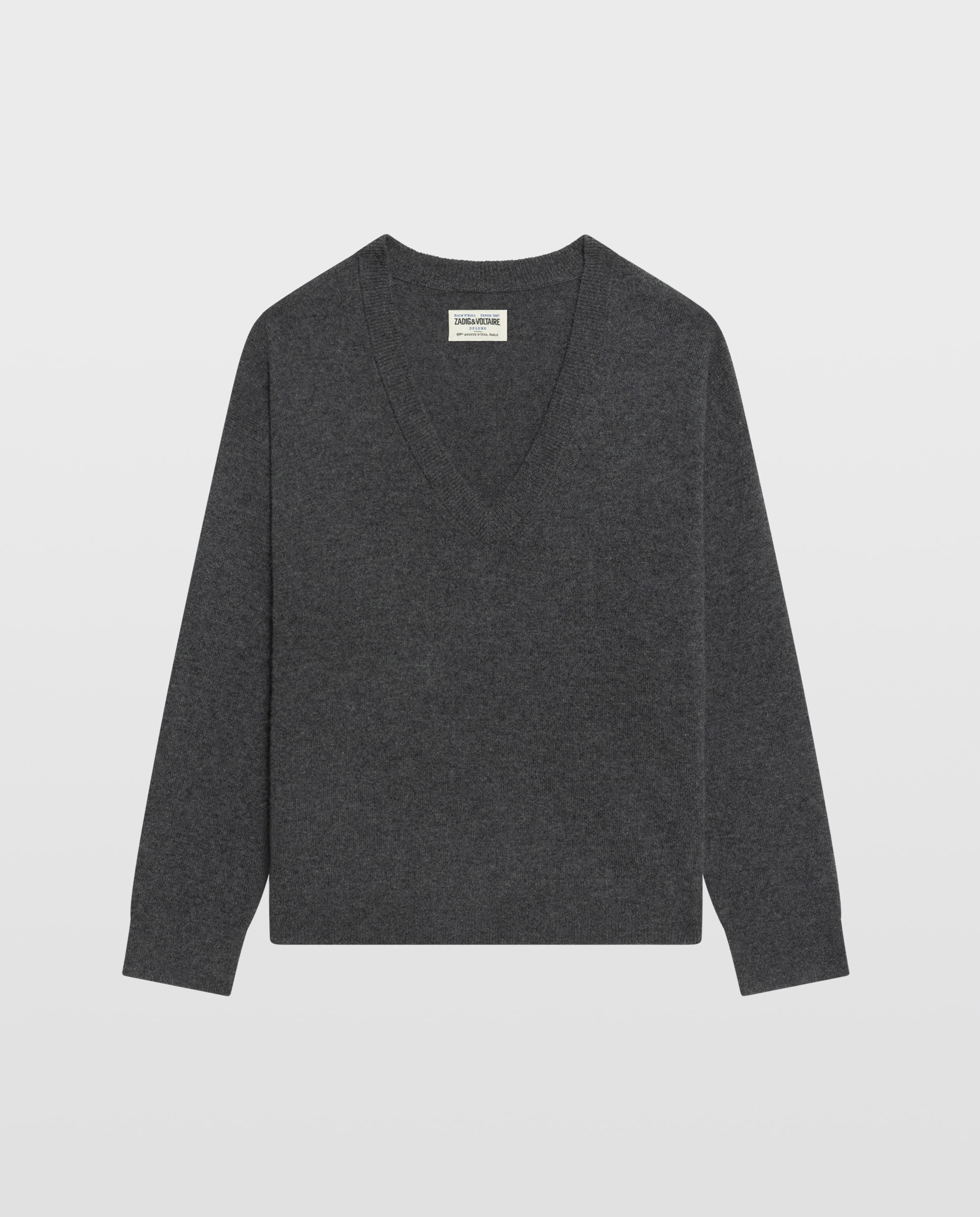 Imagen 5 de Cárdigan de punto de mujer 100% cachemira con bordado - Zadig & Voltaire - Gris oscuro Gris oscuro