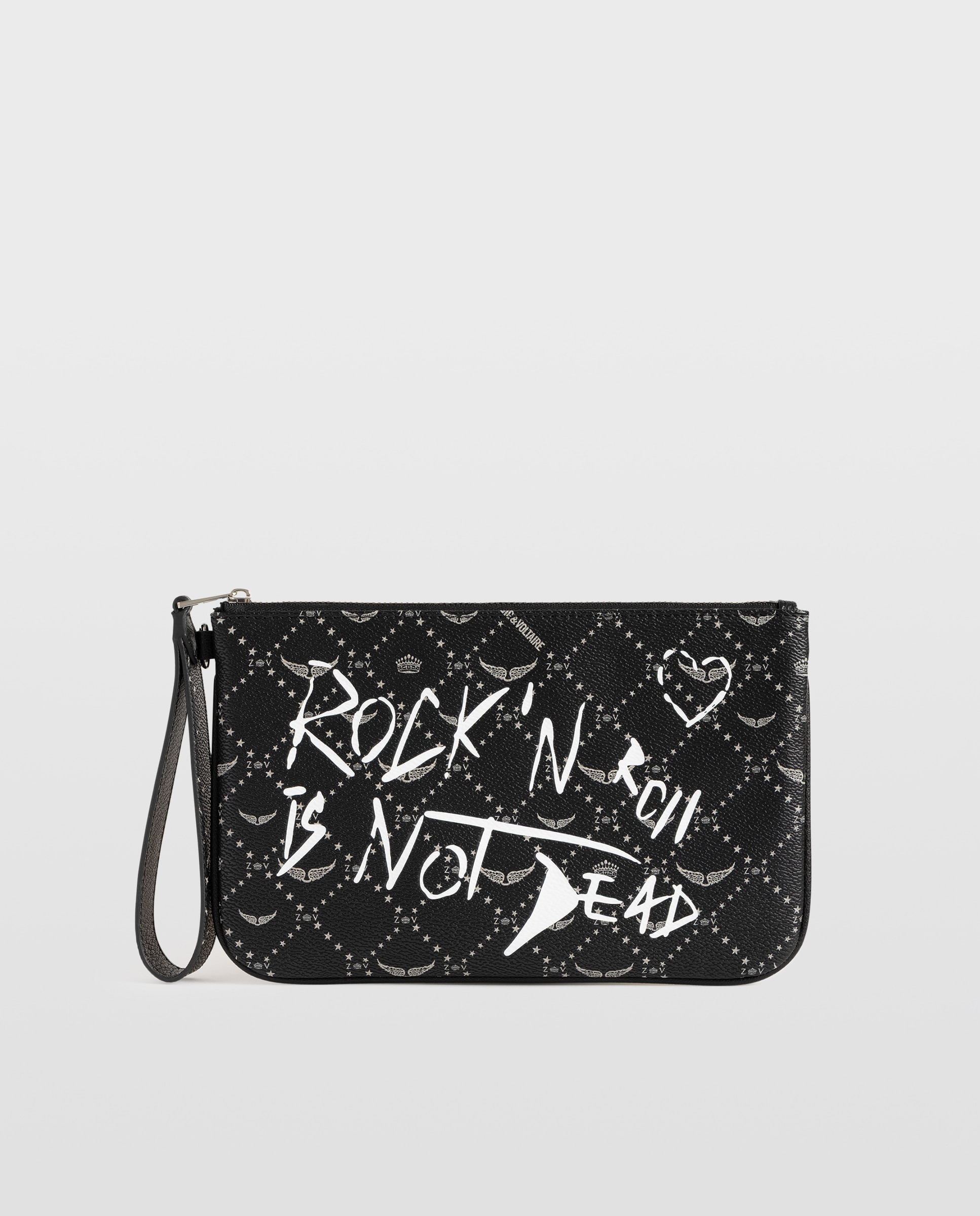 Imagen 0 de Bolso de mano de mujer z pouch con monograma y arty tag de lona revestida Negro
