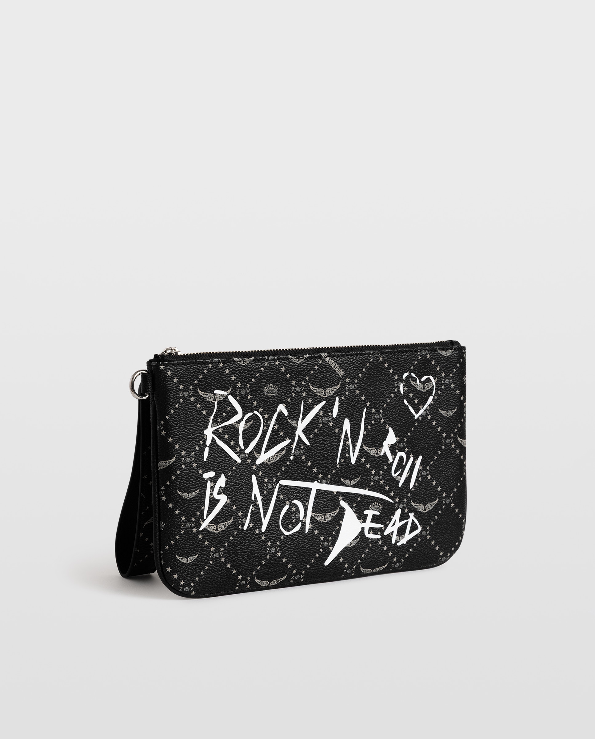 Bolso de mano de mujer z pouch con monograma y arty tag de lona revestida - Zadig & Voltaire - Negro Negro-2