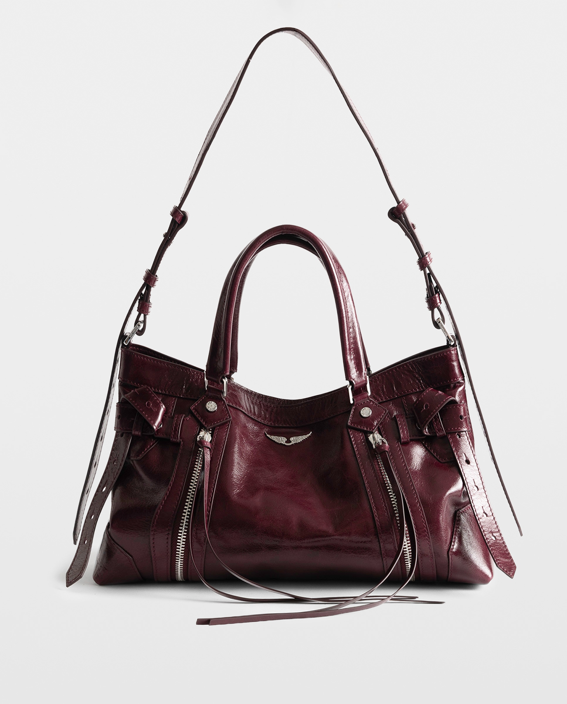 Bolso de hombro madison pequeño de cuero acharolado vintage - Zadig & Voltaire - Morado Morado-1
