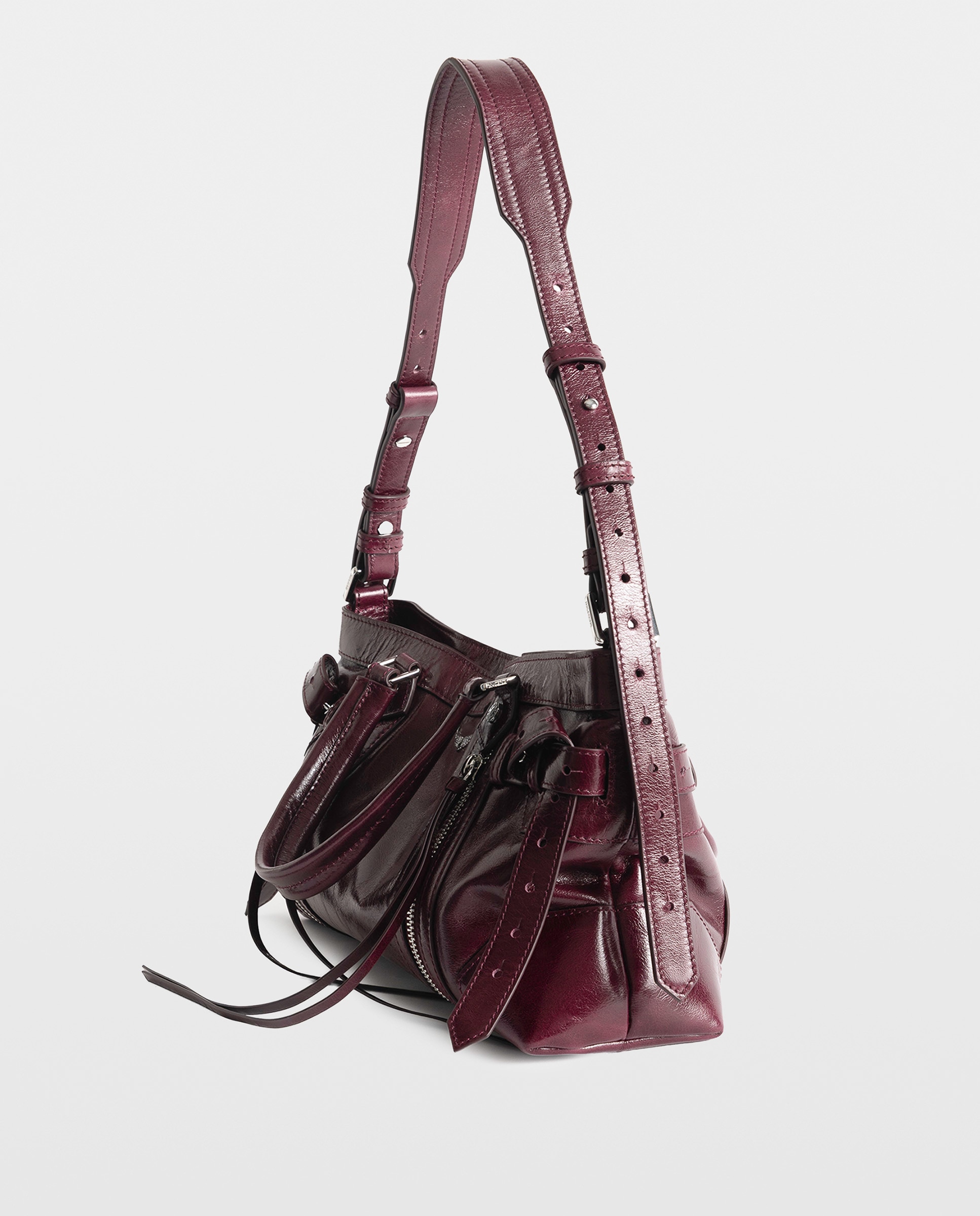 Bolso de hombro madison pequeño de cuero acharolado vintage - Zadig & Voltaire - Morado Morado-2