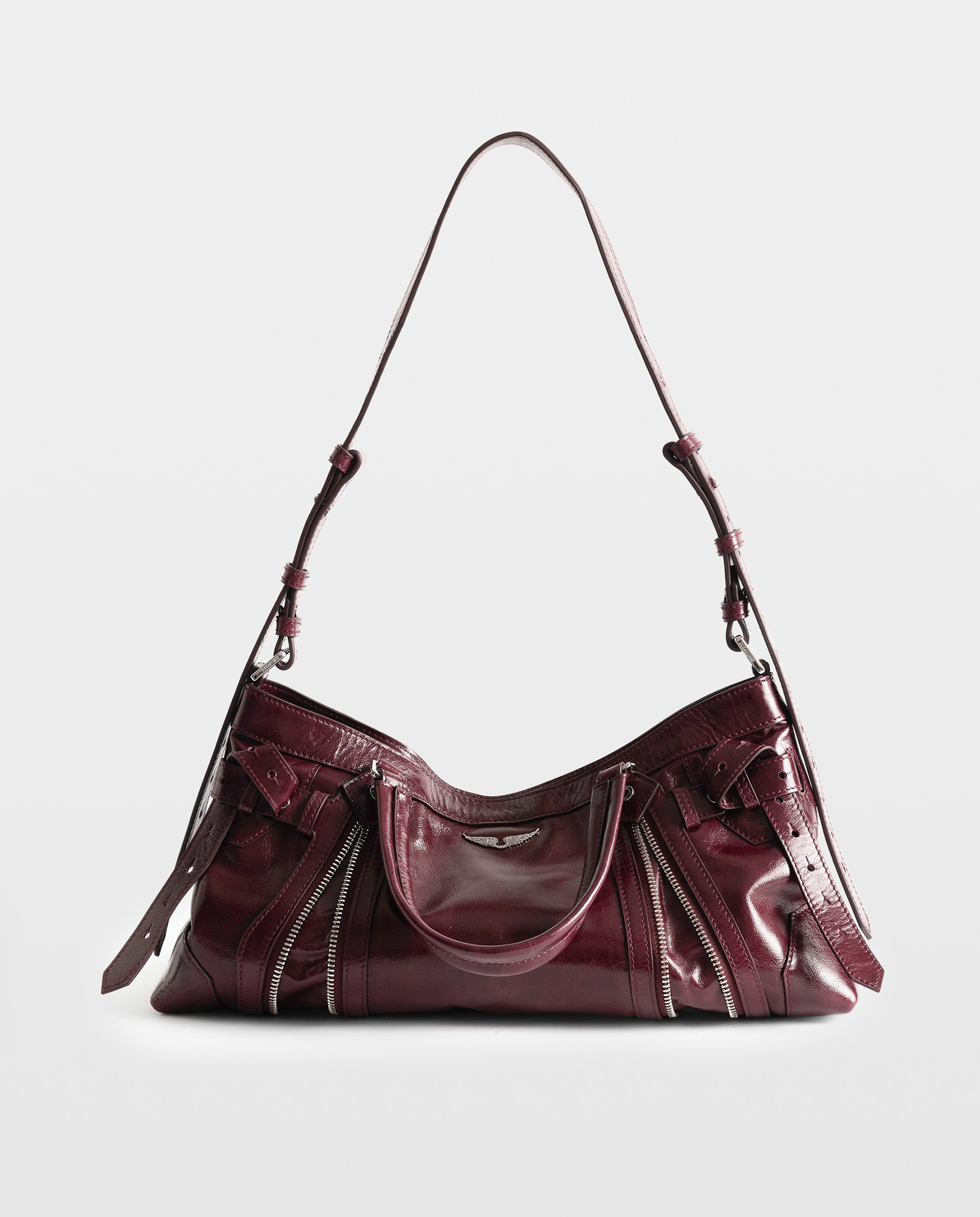 Bolso de hombro madison pequeño de cuero acharolado vintage - Zadig & Voltaire - Morado Morado-4