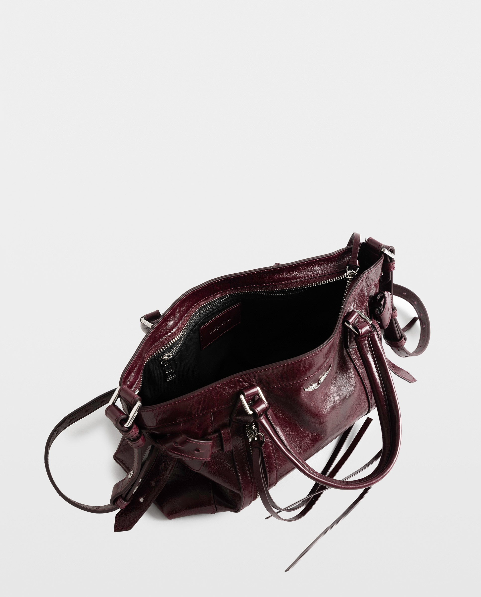 Bolso de hombro madison pequeño de cuero acharolado vintage - Zadig & Voltaire - Morado Morado-5