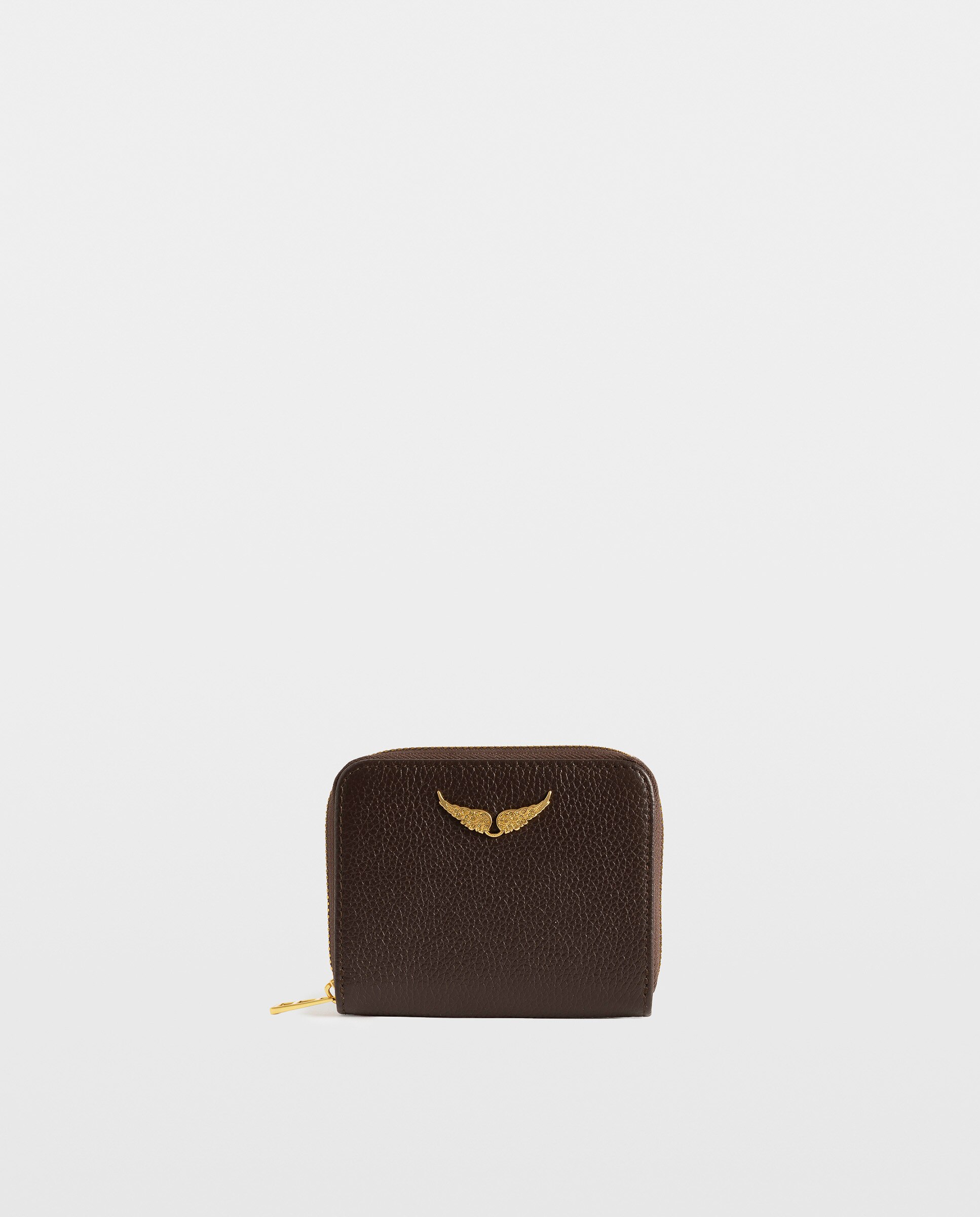 Cartera pequeña de mujer de piel gris - Zadig & Voltaire - Marrón oscuro Marrón oscuro-1