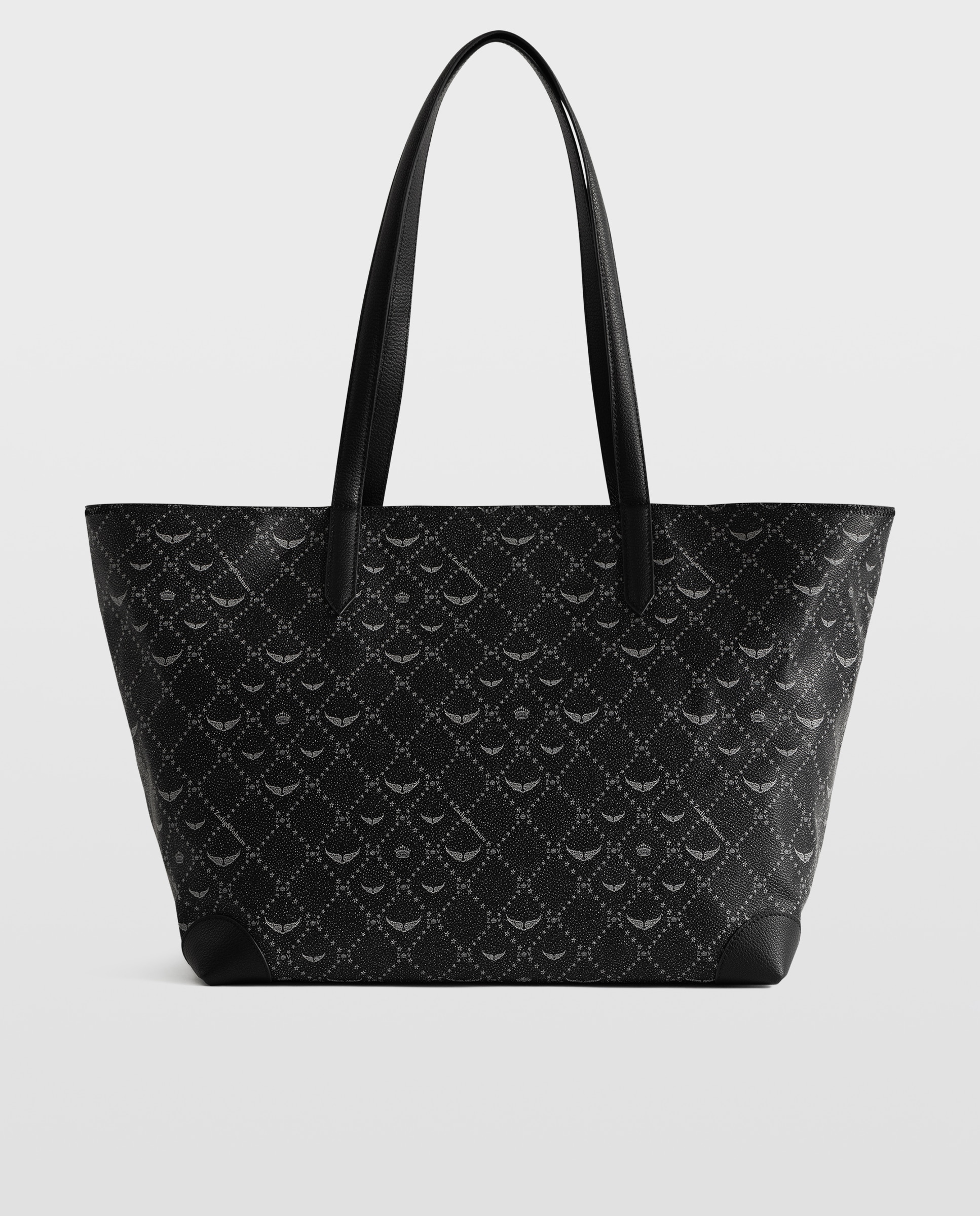 Capazo shopper grande de lona con monograma - Zadig & Voltaire - Negro Negro-1