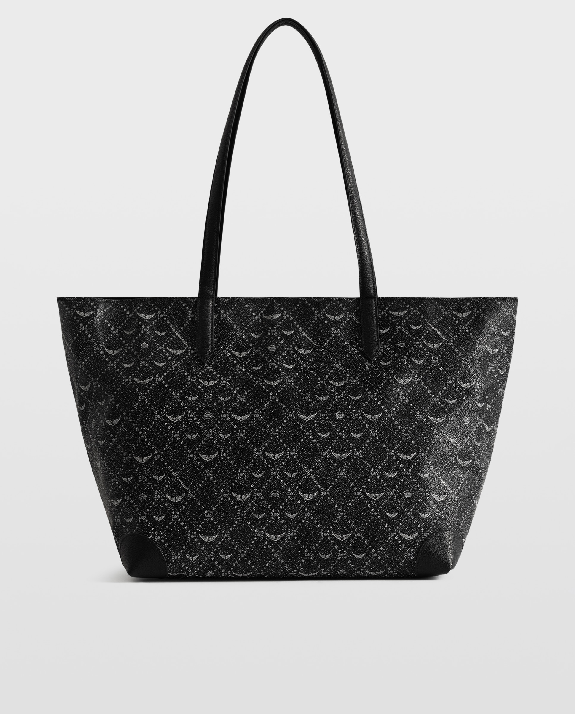 Capazo shopper grande de lona con monograma - Zadig & Voltaire - Negro Negro-3