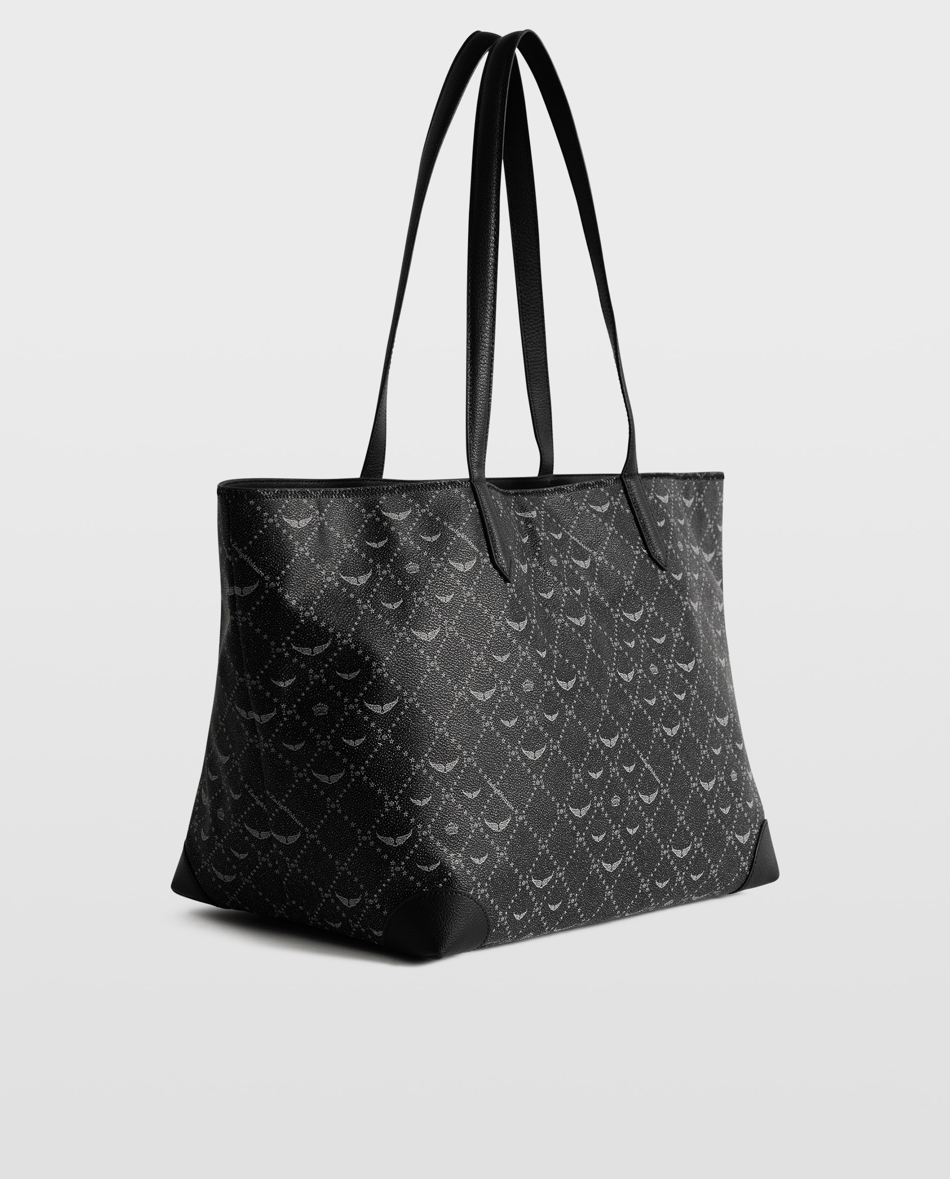 Capazo shopper grande de lona con monograma - Zadig & Voltaire - Negro Negro-2