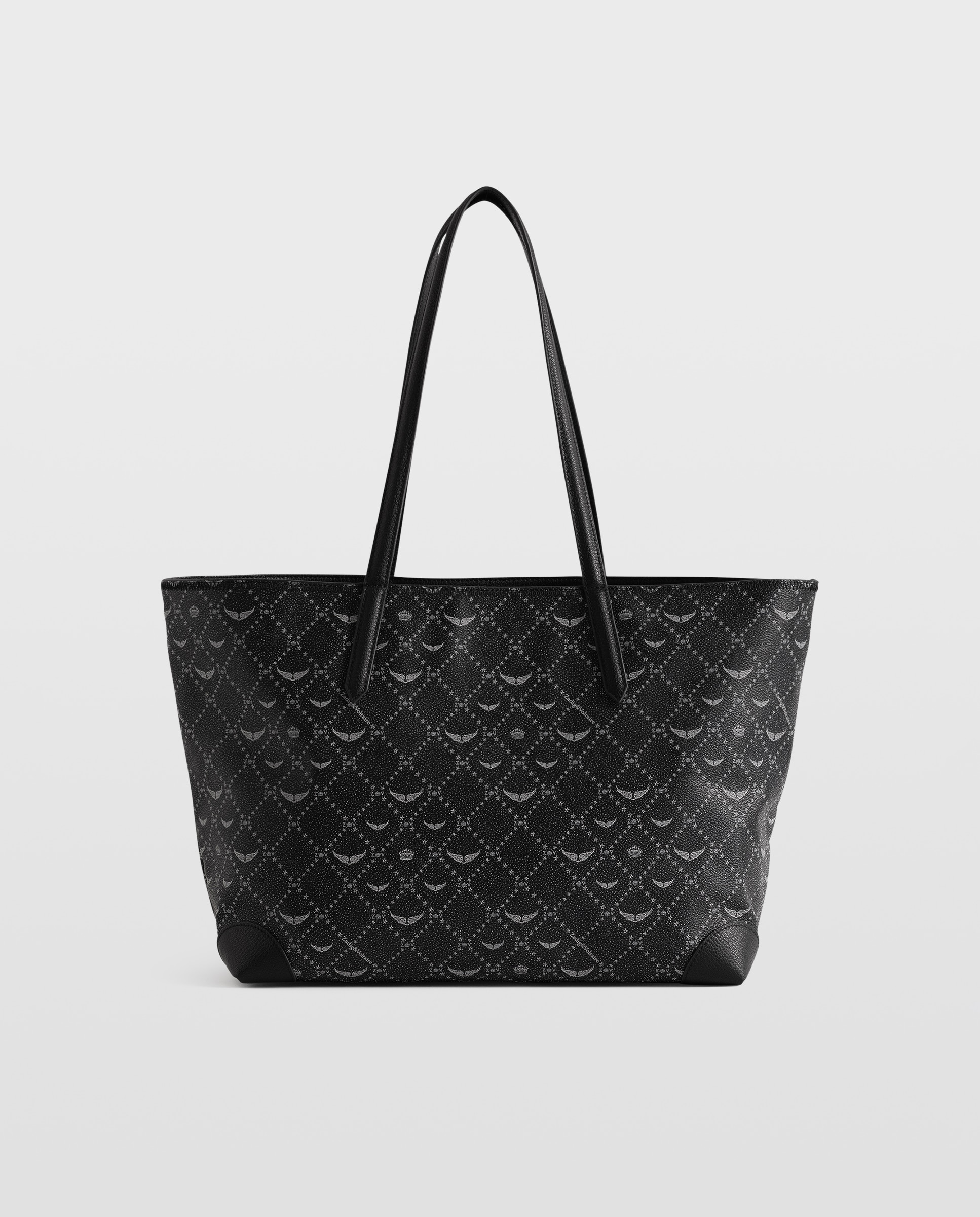 Capazo shopper grande de lona con monograma - Zadig & Voltaire - Negro Negro-1