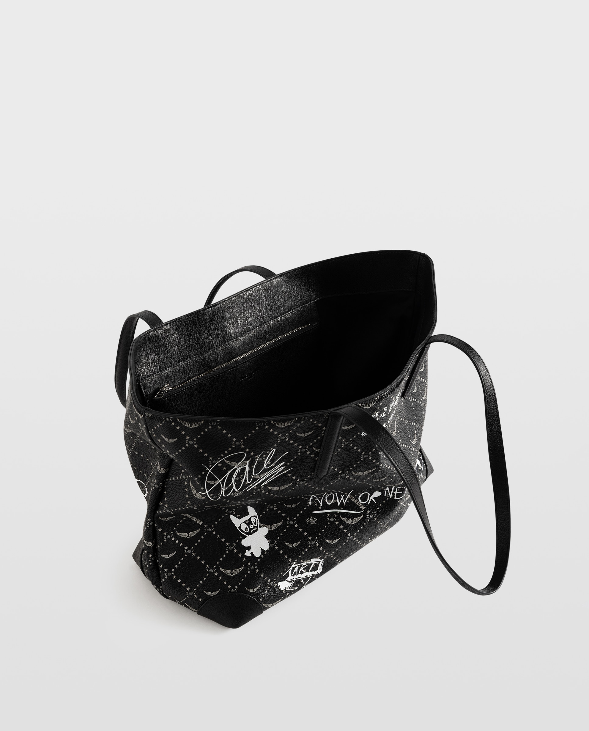 Capazo tote de mujer arty tag de lona con monograma - Zadig & Voltaire - Negro Negro-4