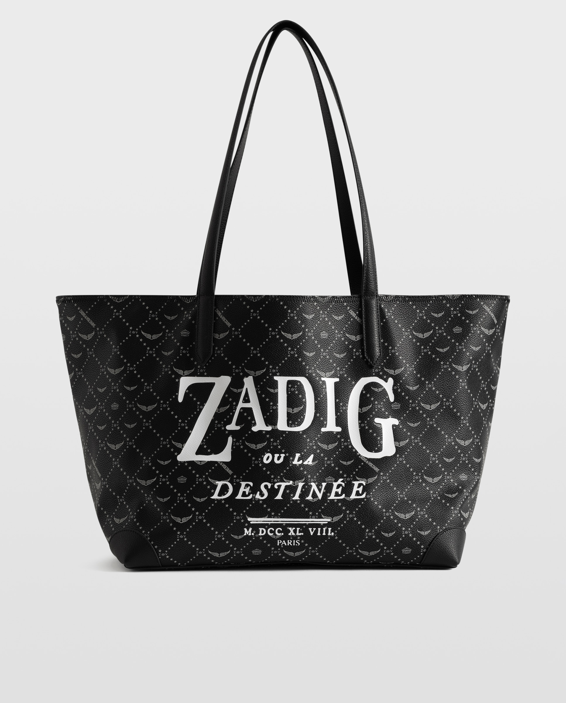 Capazo de lona shopper xl con monograma multiposición - Zadig & Voltaire - Negro Negro-1
