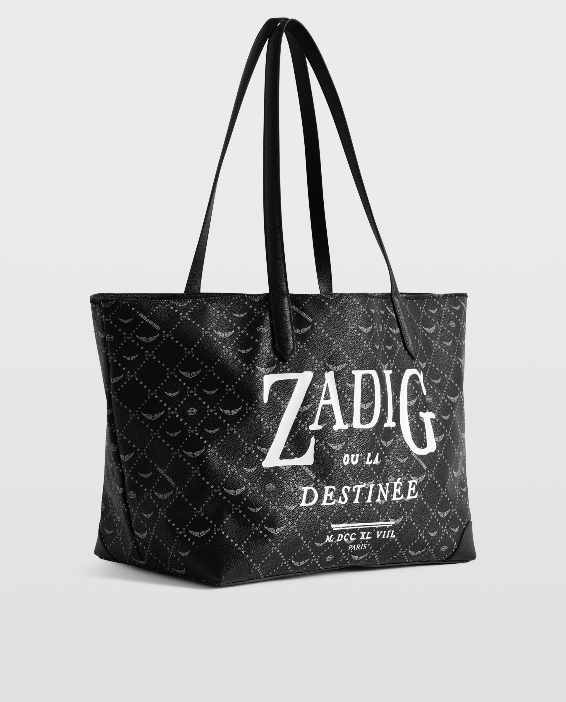 Capazo de lona shopper xl con monograma multiposición - Zadig & Voltaire - Negro Negro-4