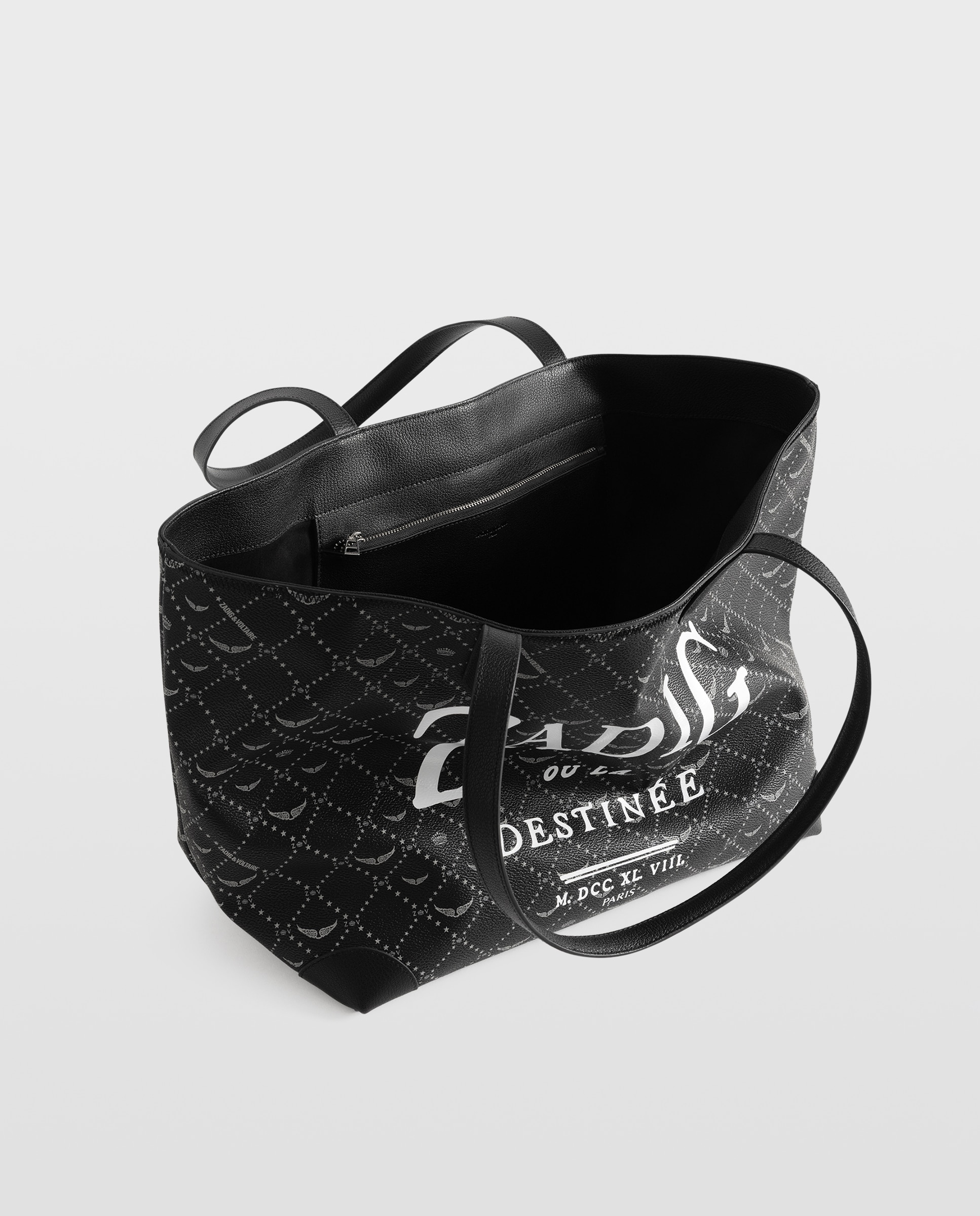 Capazo de lona shopper xl con monograma multiposición - Zadig & Voltaire - Negro Negro-6