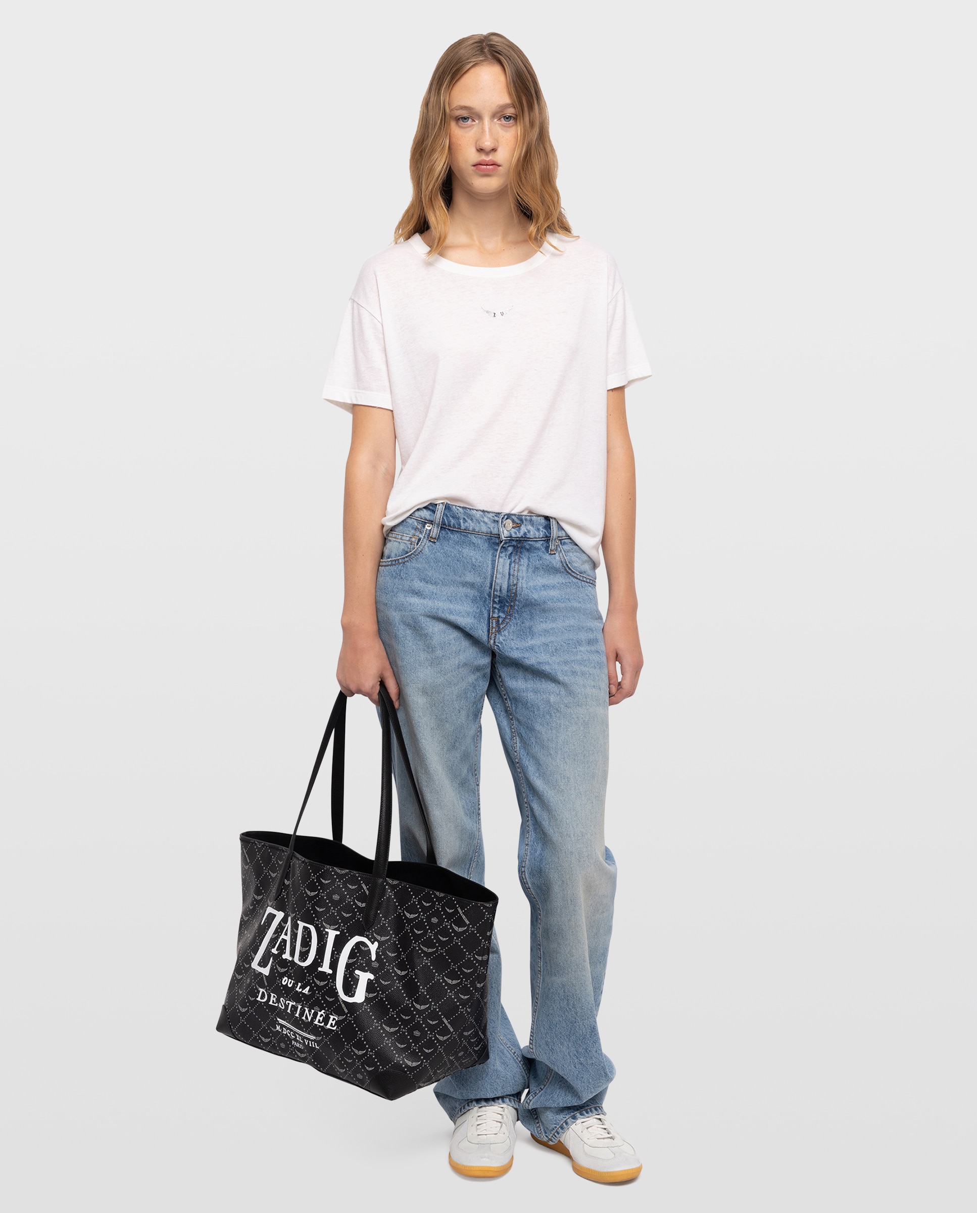Capazo de lona shopper xl con monograma multiposición - Zadig & Voltaire - Negro Negro-3