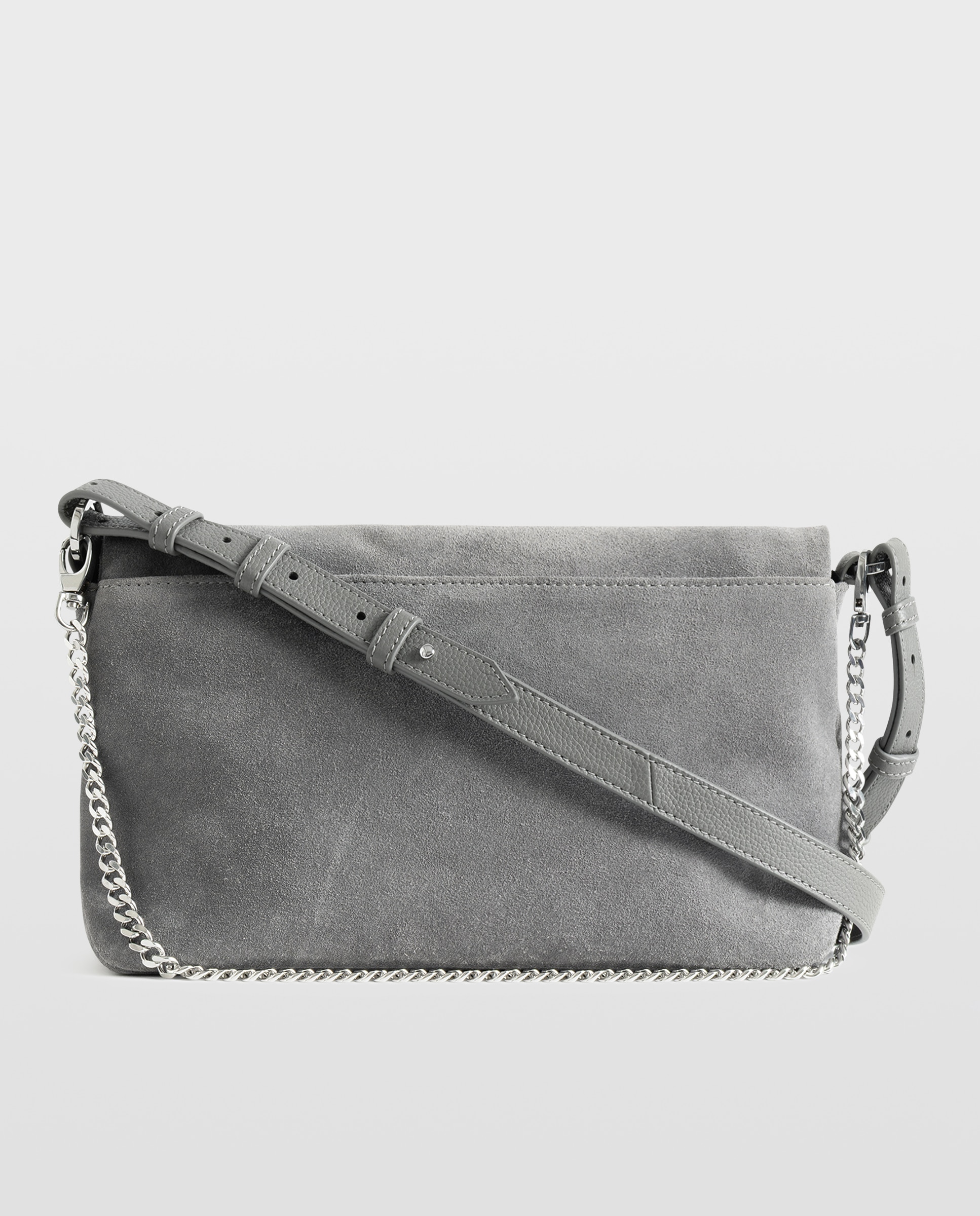 Bolso bandolera de ante con alas emblemáticas - Zadig & Voltaire - Gris Gris-3