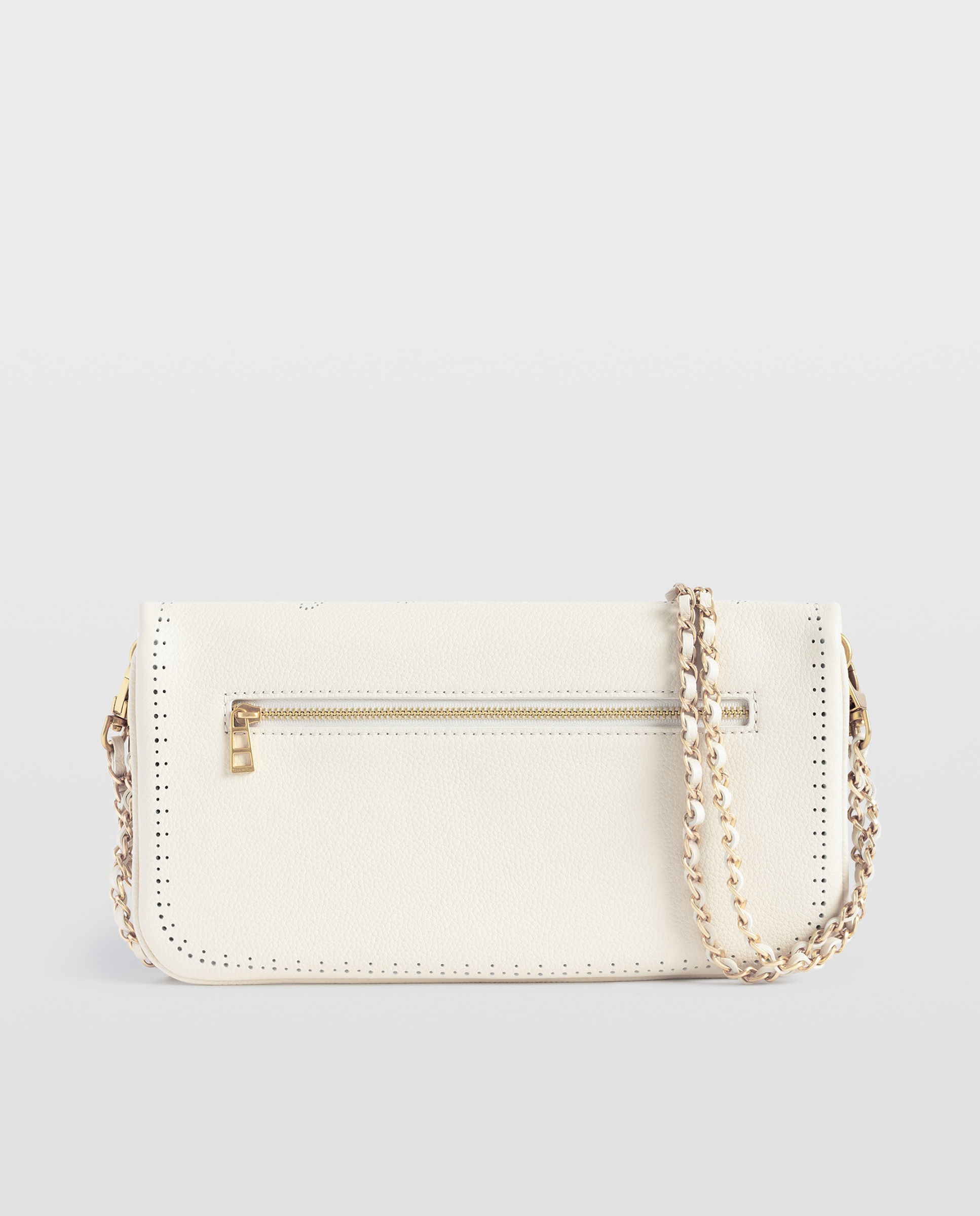 Bolso de mano rock de piel granulada perforada - Zadig & Voltaire - Blanco Blanco-3