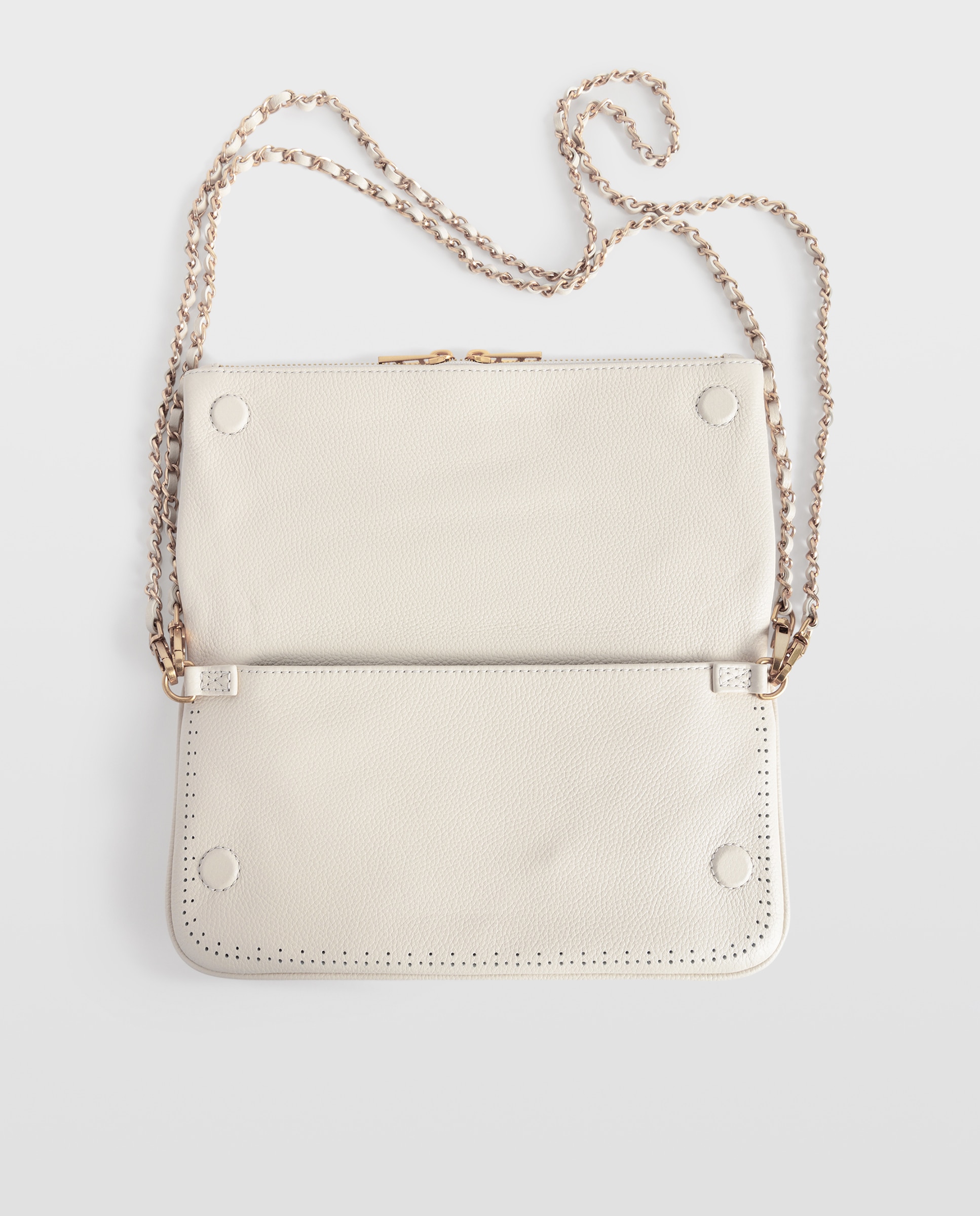 Bolso de mano rock de piel granulada perforada - Zadig & Voltaire - Blanco Blanco-4