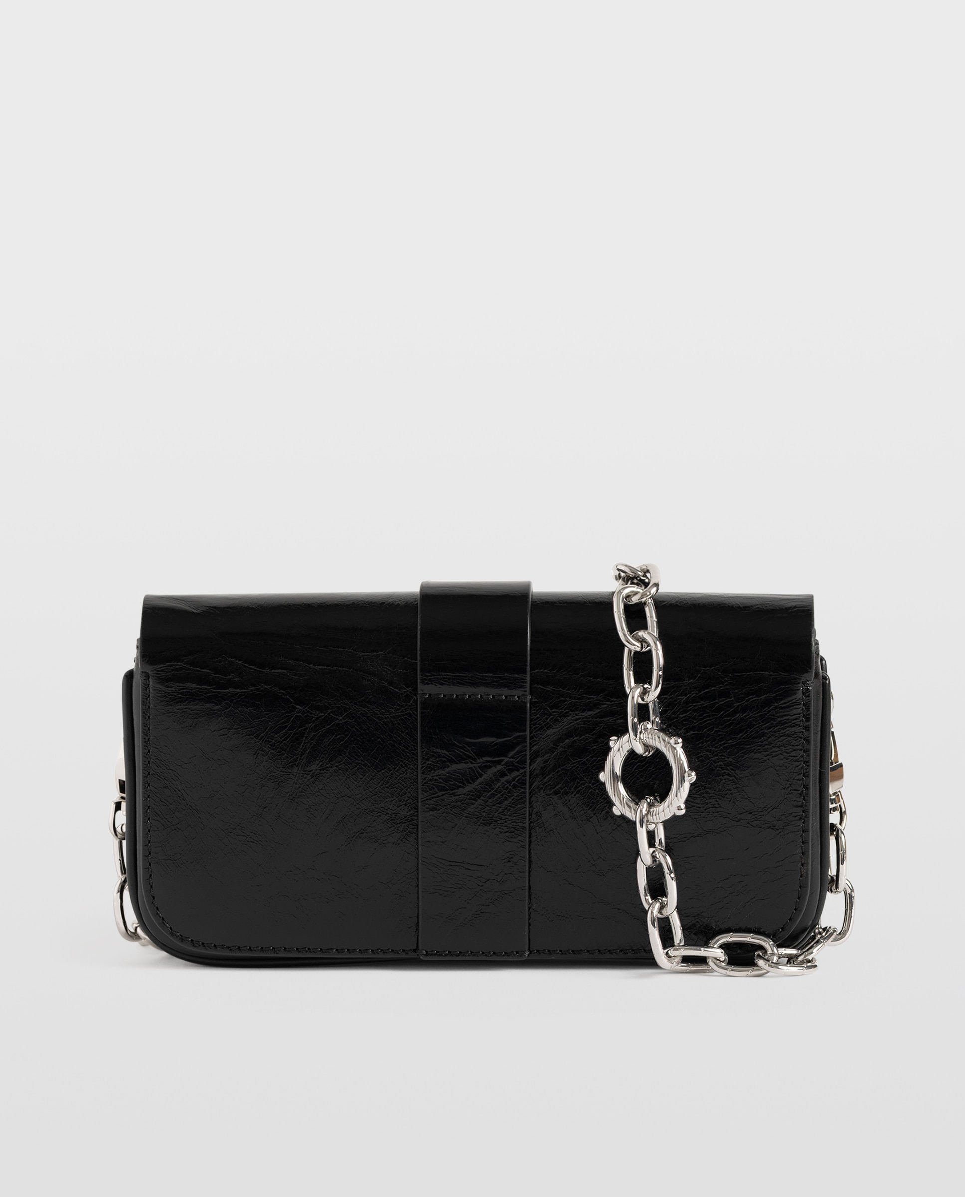 Bandolera mini de piel charol con estampado tattoo y efecto vintage - Zadig & Voltaire - Negro Negro-3