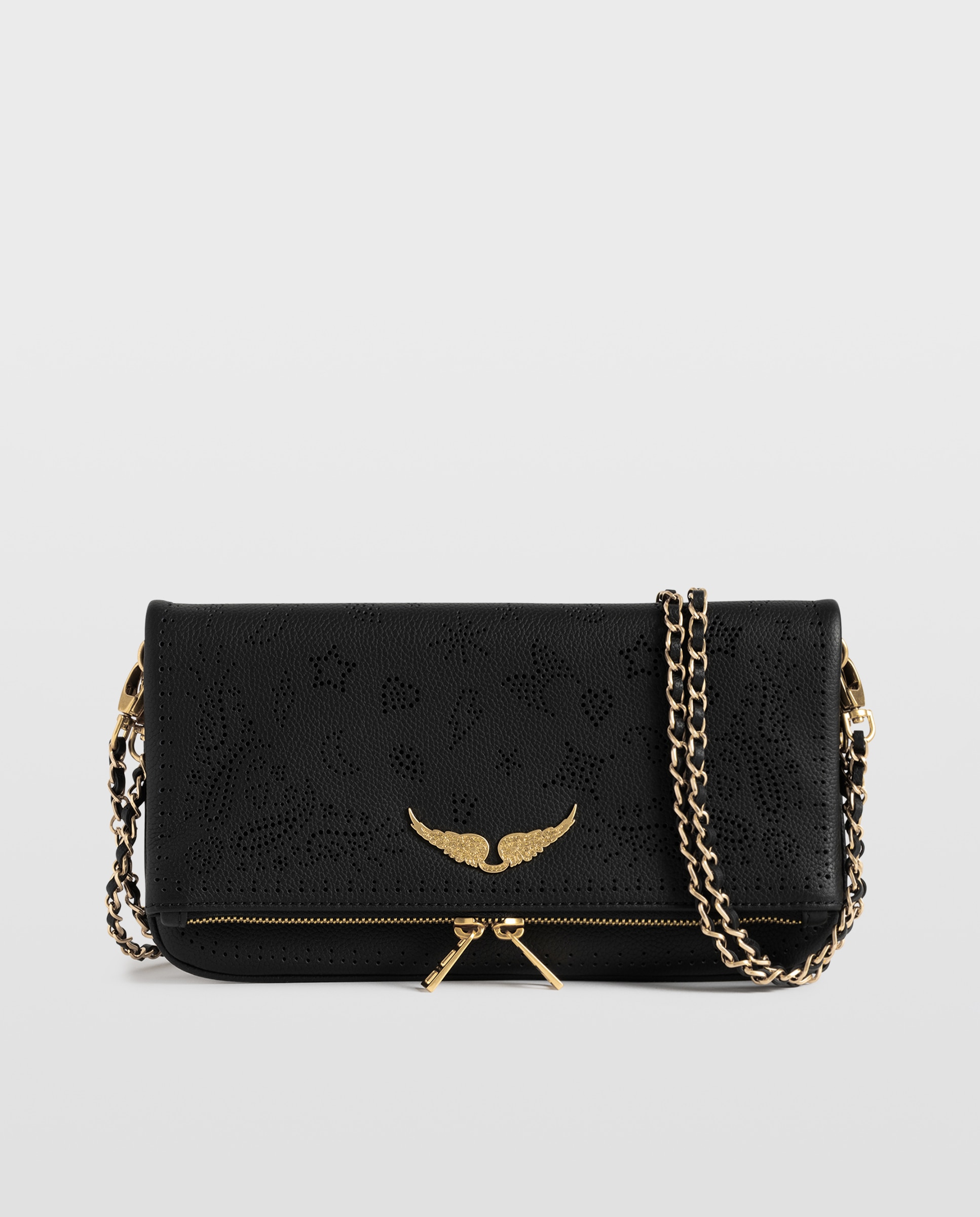 Bolso de mano rock de piel granulada perforada - Zadig & Voltaire - Negro Negro-1