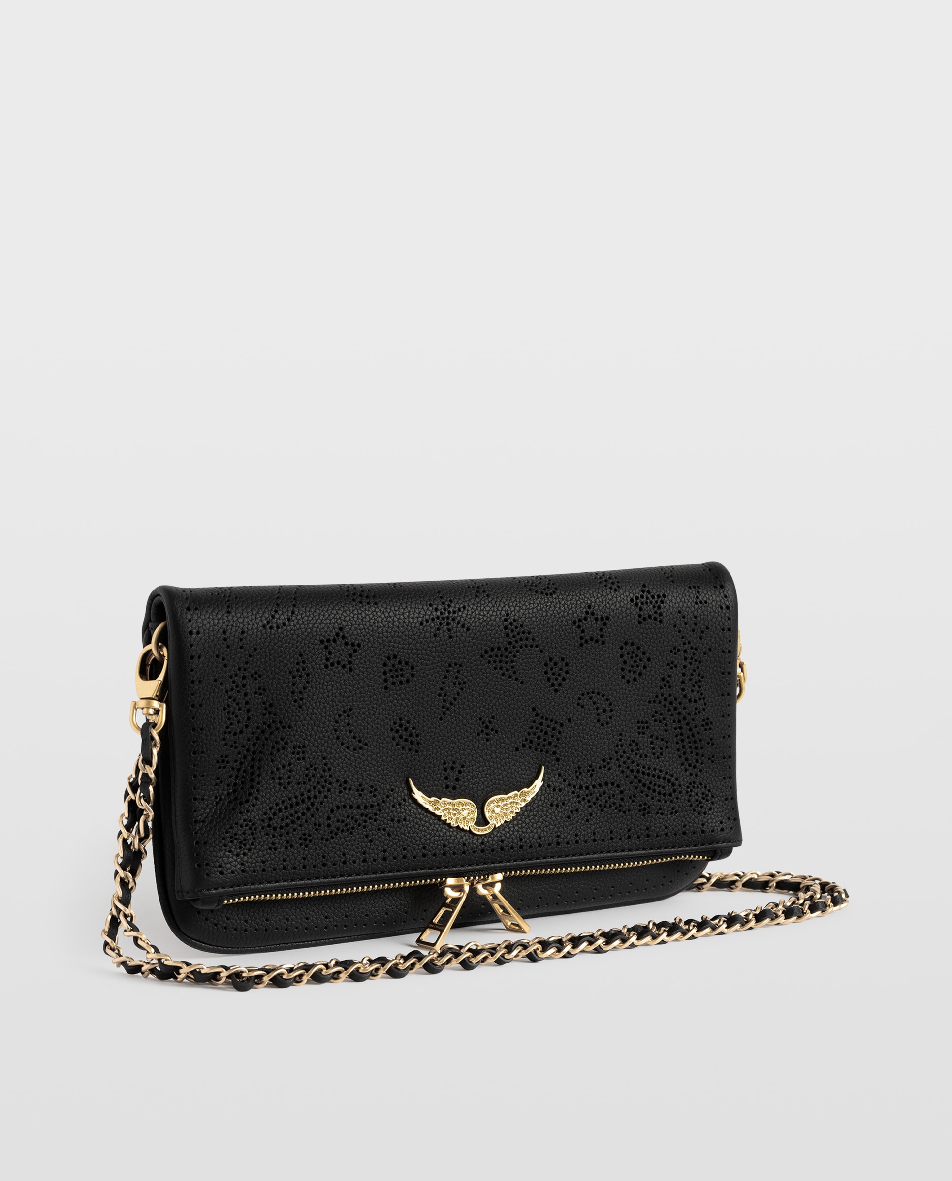 Bolso de mano rock de piel granulada perforada - Zadig & Voltaire - Negro Negro-2