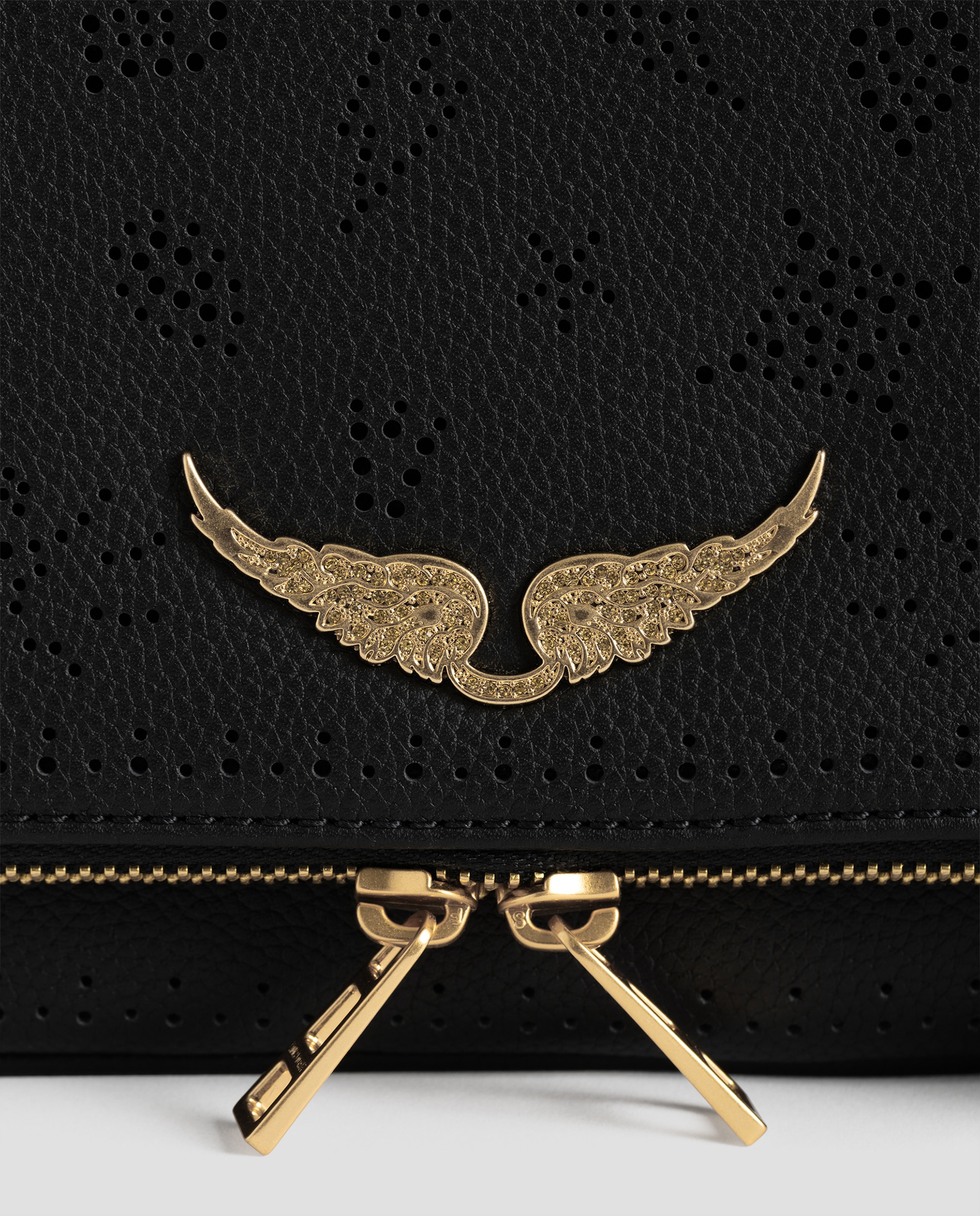 Bolso de mano rock de piel granulada perforada - Zadig & Voltaire - Negro Negro-5
