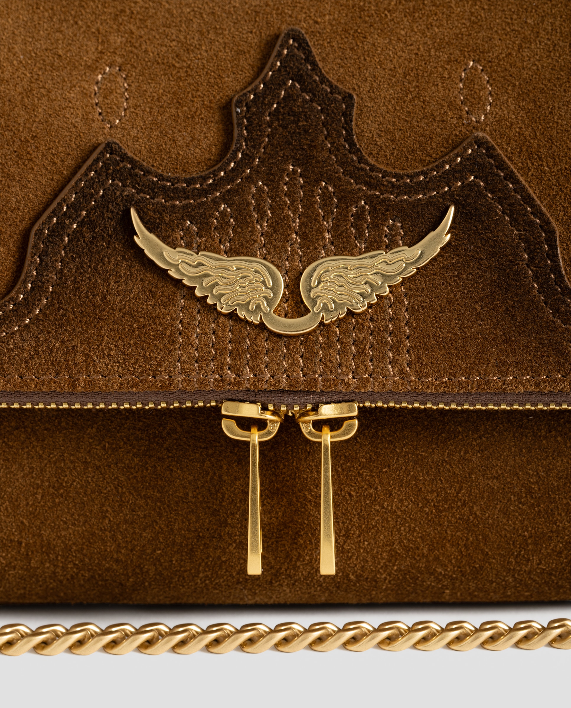 Bandolera de ante western con efecto envejecido - Zadig & Voltaire - Marrón claro Marrón claro-5