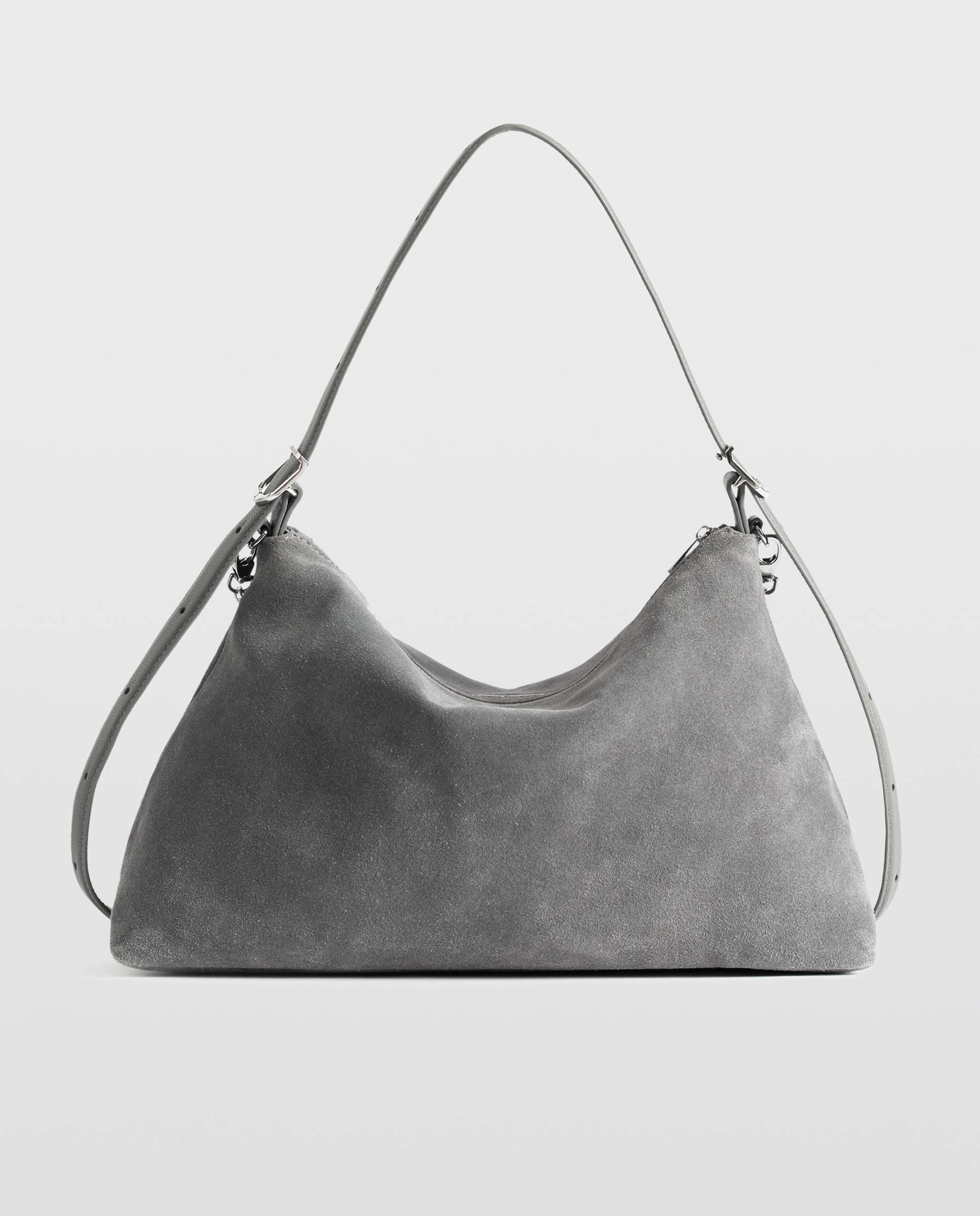 Bolso de hombro de ante flexible con alas - Zadig & Voltaire - Gris Gris-5