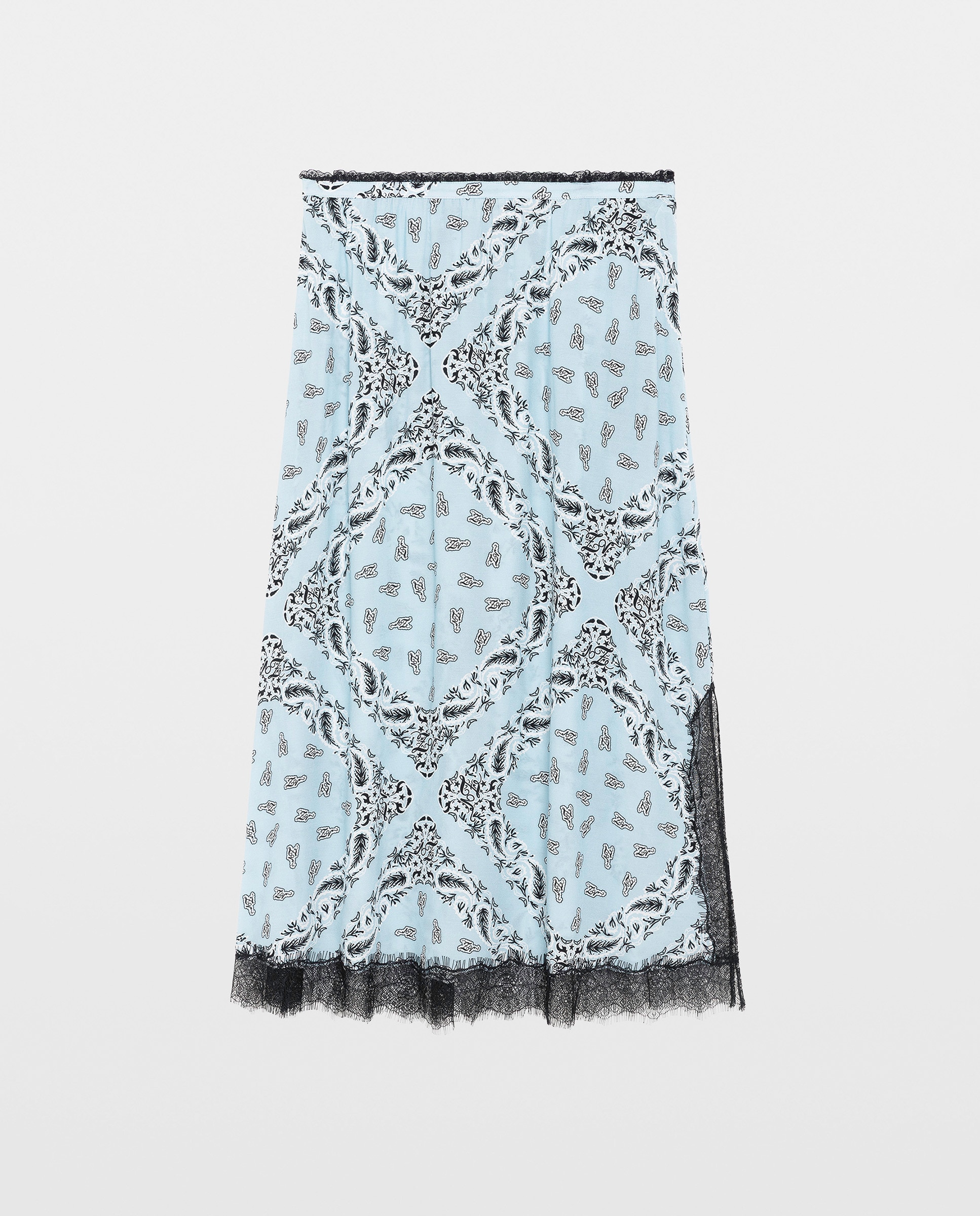 Falda midi lencera estampada - Zadig & Voltaire - Azul claro Azul claro-5