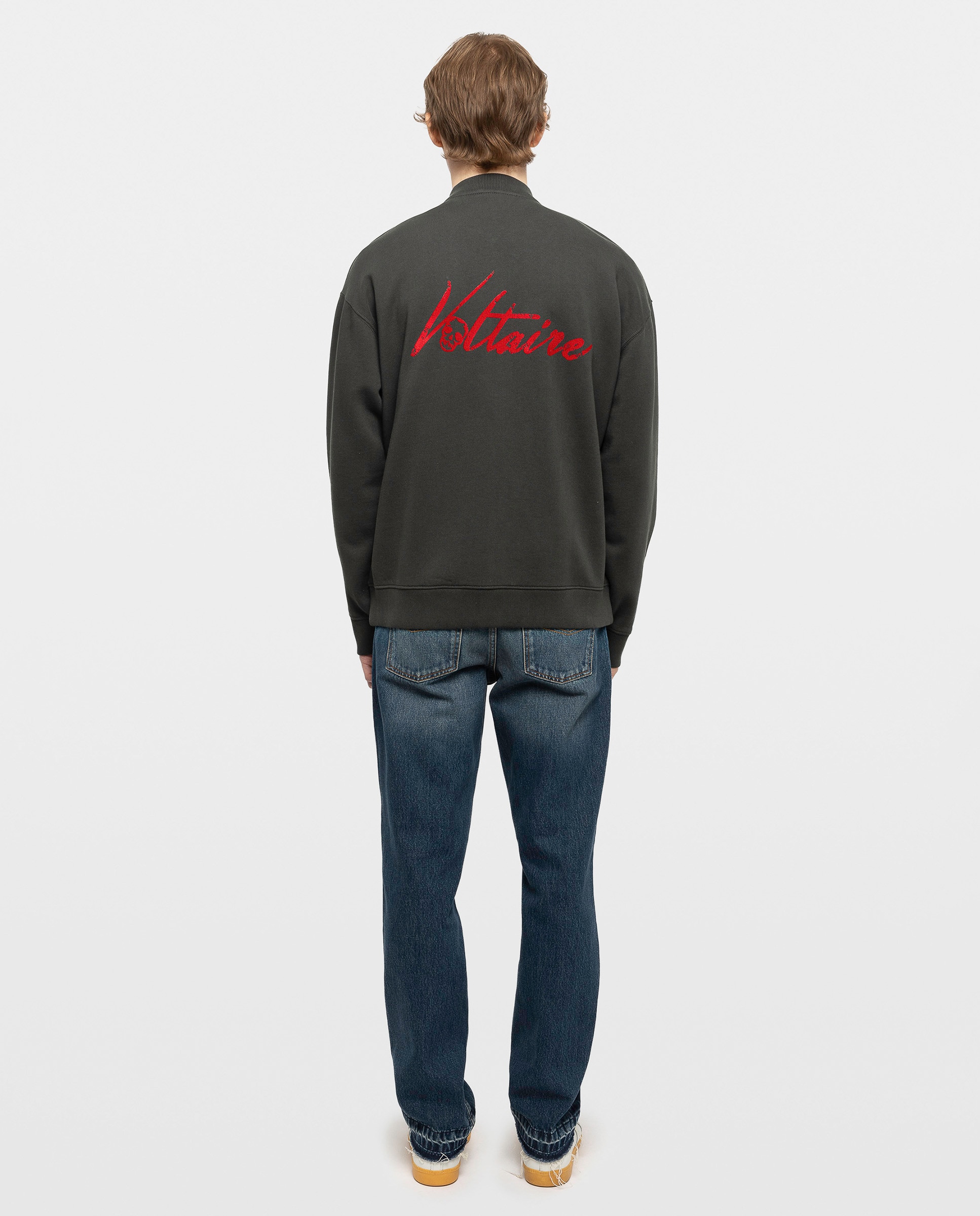 Sudadera con cremallera de hombre de cuello redondo de manga larga en algodón - Zadig & Voltaire - Gris oscuro Gris oscuro-2