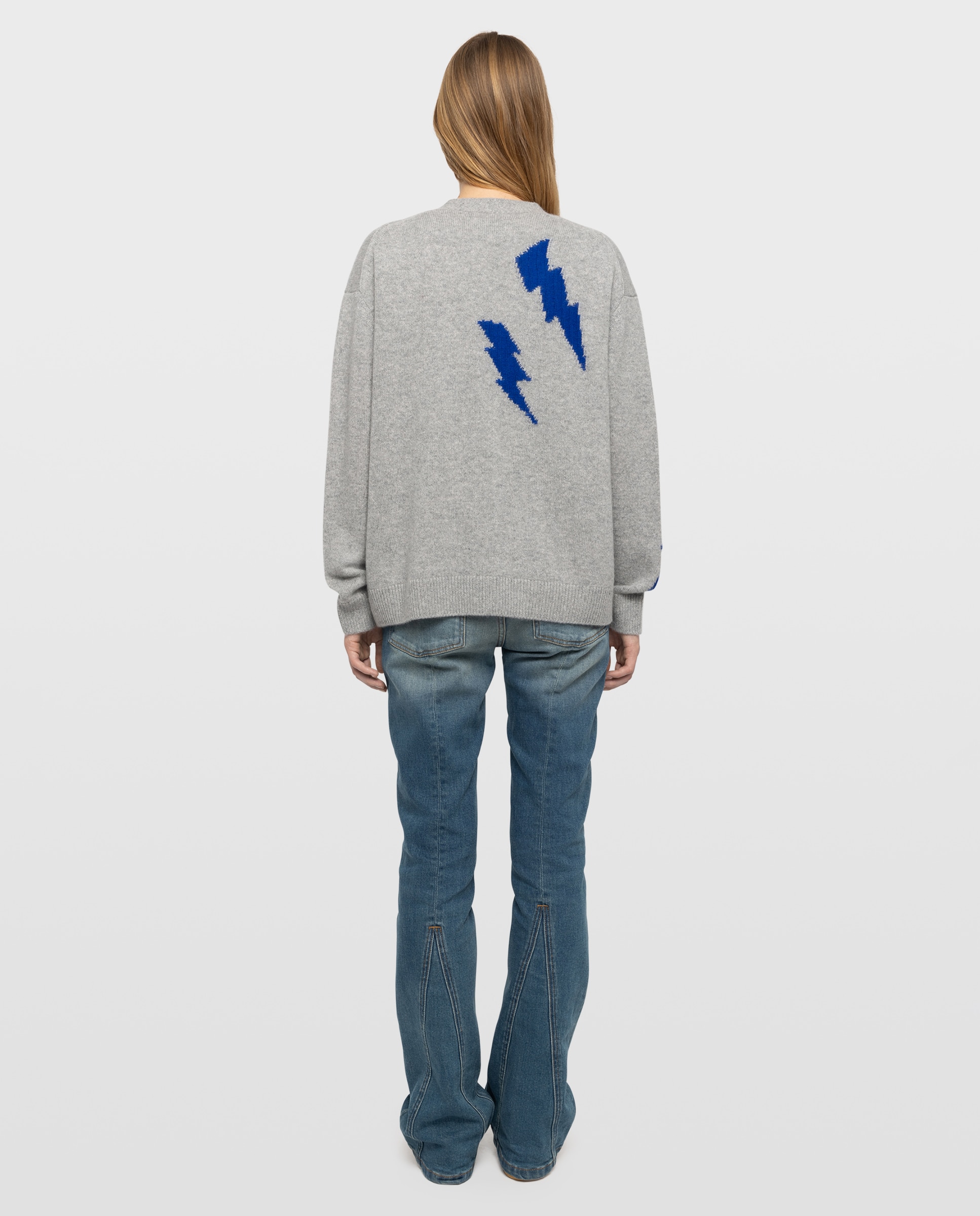 Imagen 2 de Cárdigan de mujer 100% cachemira, manga larga y cuello de pico - Zadig & Voltaire - Gris claro Gris claro
