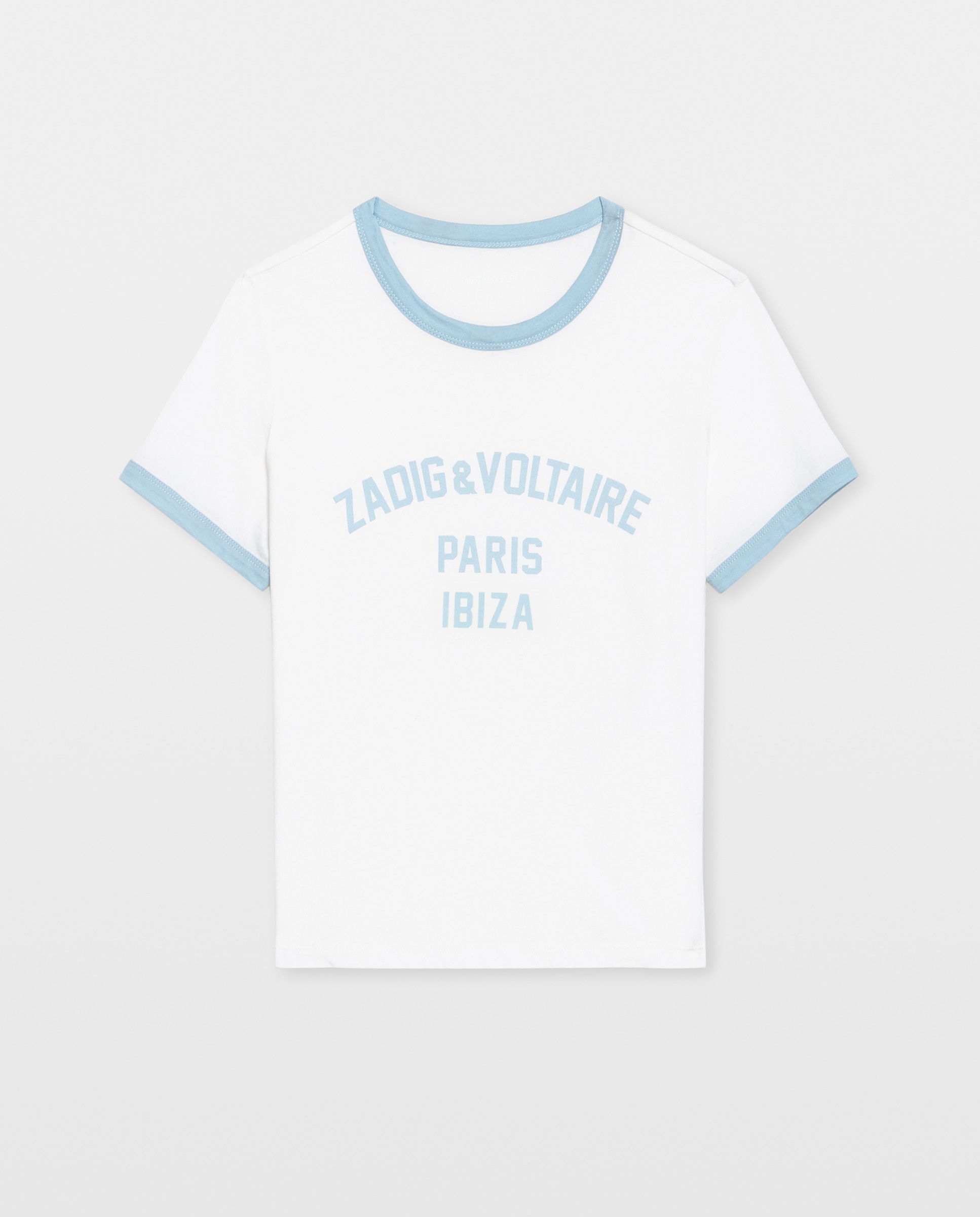 Camiseta de mujer de cuello redondo y mangas cortas de algodón con estampado - Zadig & Voltaire - Blanco Blanco-5