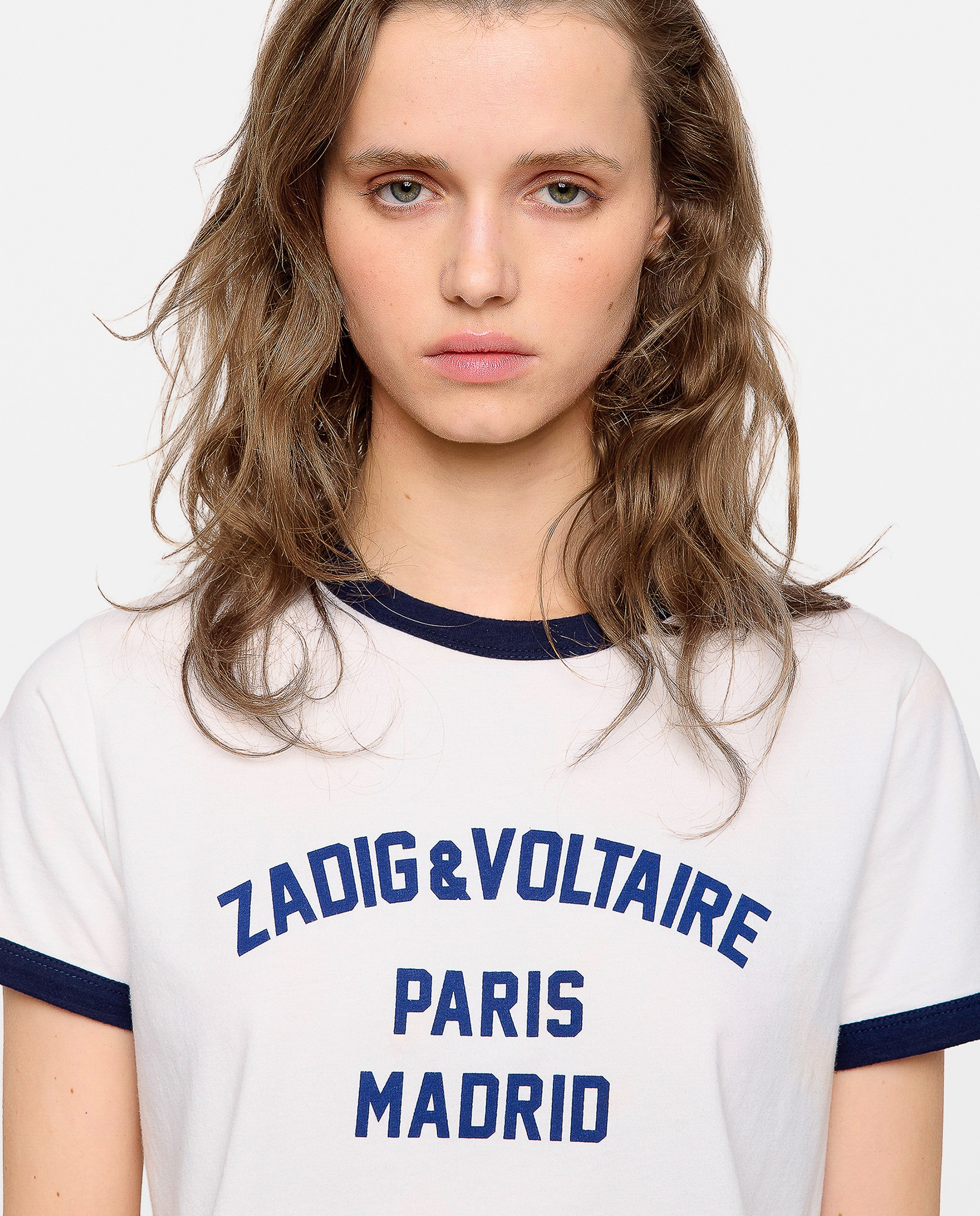Camiseta de mujer de cuello redondo y mangas cortas de algodón con estampado - Zadig & Voltaire - Blanco Blanco-5