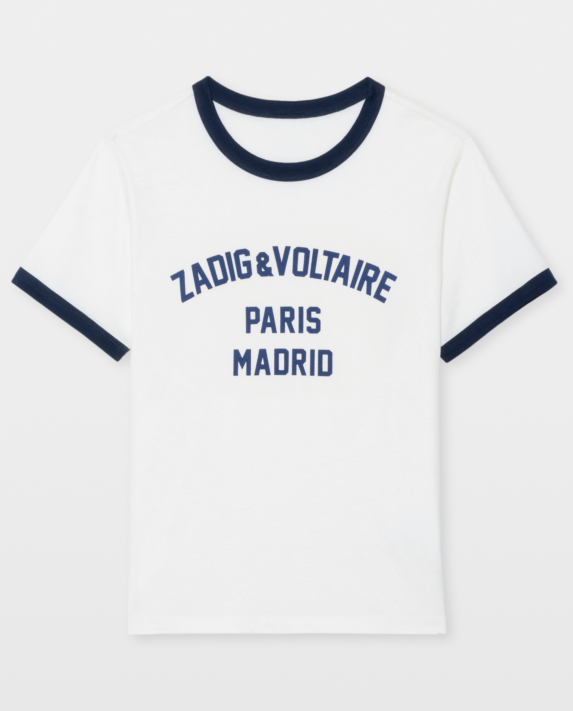 Camiseta de mujer de cuello redondo y mangas cortas de algodón con estampado - Zadig & Voltaire - Blanco Blanco-6