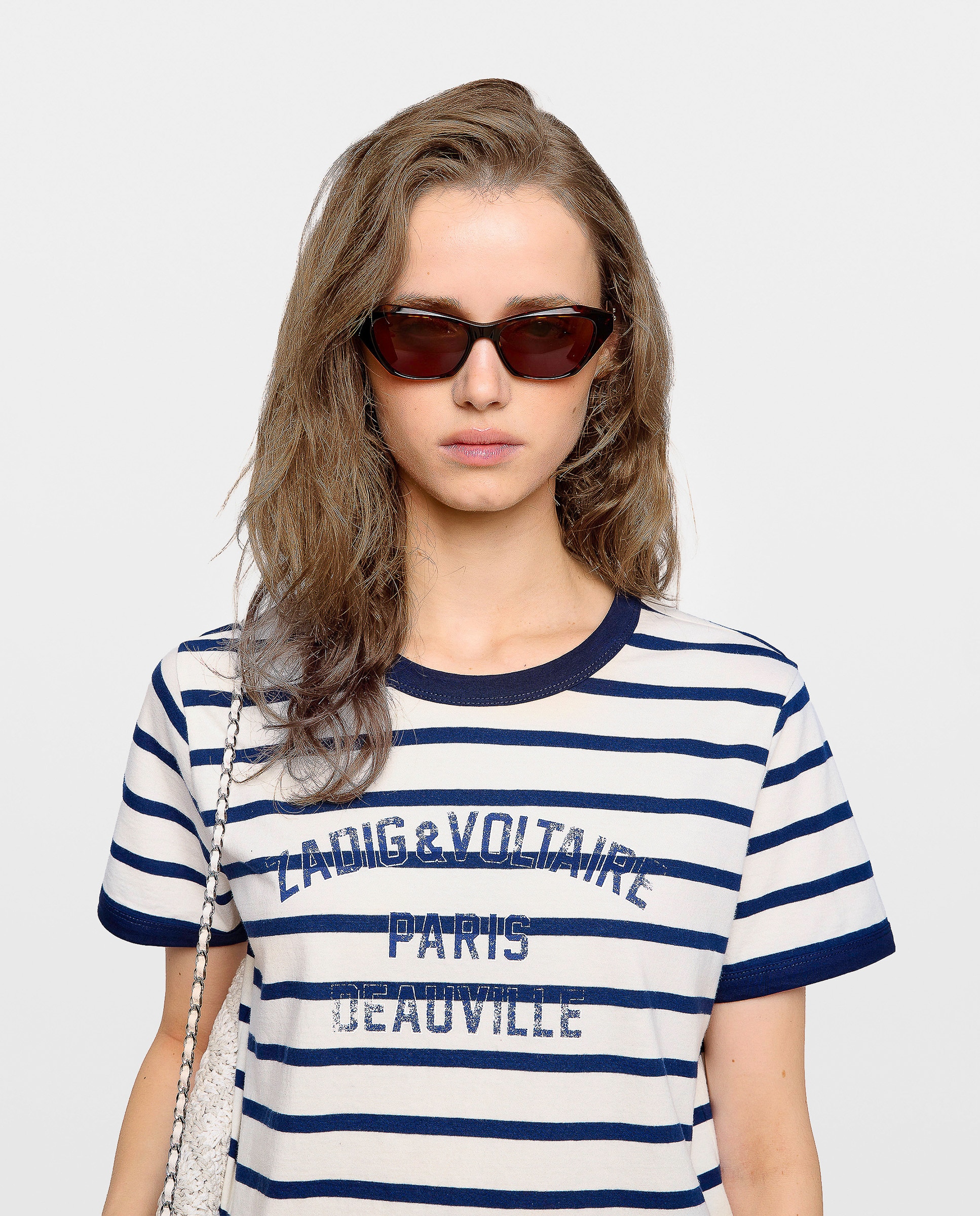 Camiseta de mujer de cuello redondo y mangas cortas de algodón con estampado - Zadig & Voltaire - Blanco Blanco-5