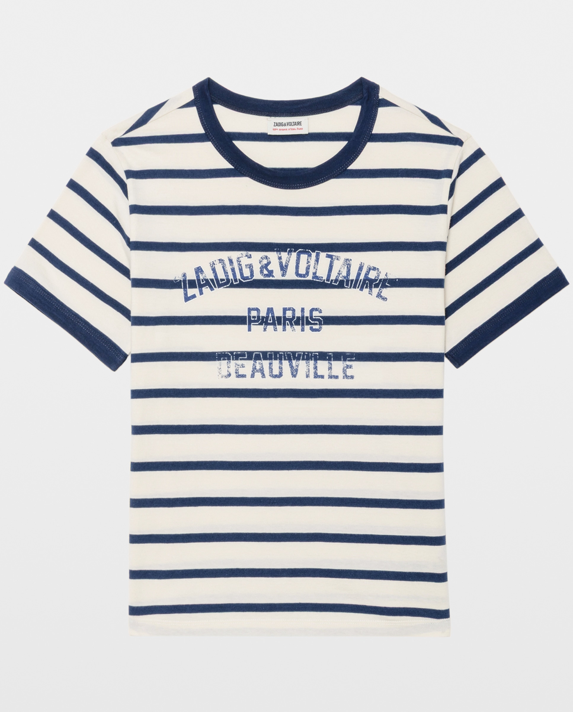 Camiseta de mujer de cuello redondo y mangas cortas de algodón con estampado - Zadig & Voltaire - Blanco Blanco-6