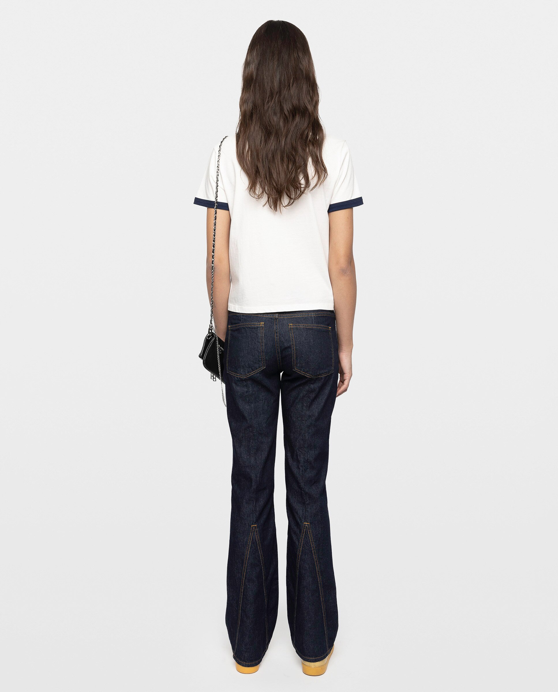 Camiseta de mujer de cuello redondo y mangas cortas de algodón con estampado - Zadig & Voltaire - Blanco Blanco-2