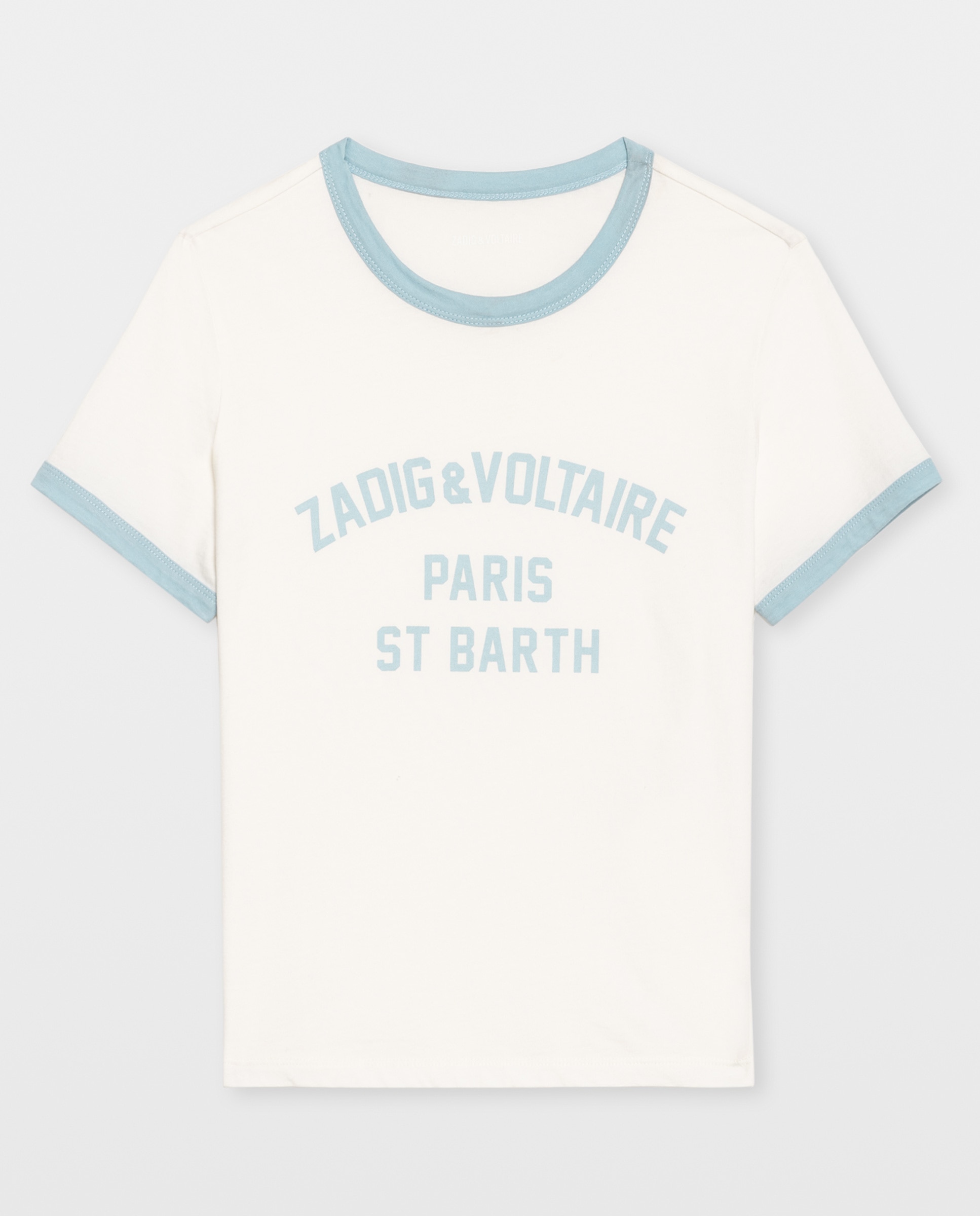 Camiseta de mujer de cuello redondo y mangas cortas de algodón con estampado - Zadig & Voltaire - Blanco Blanco-5