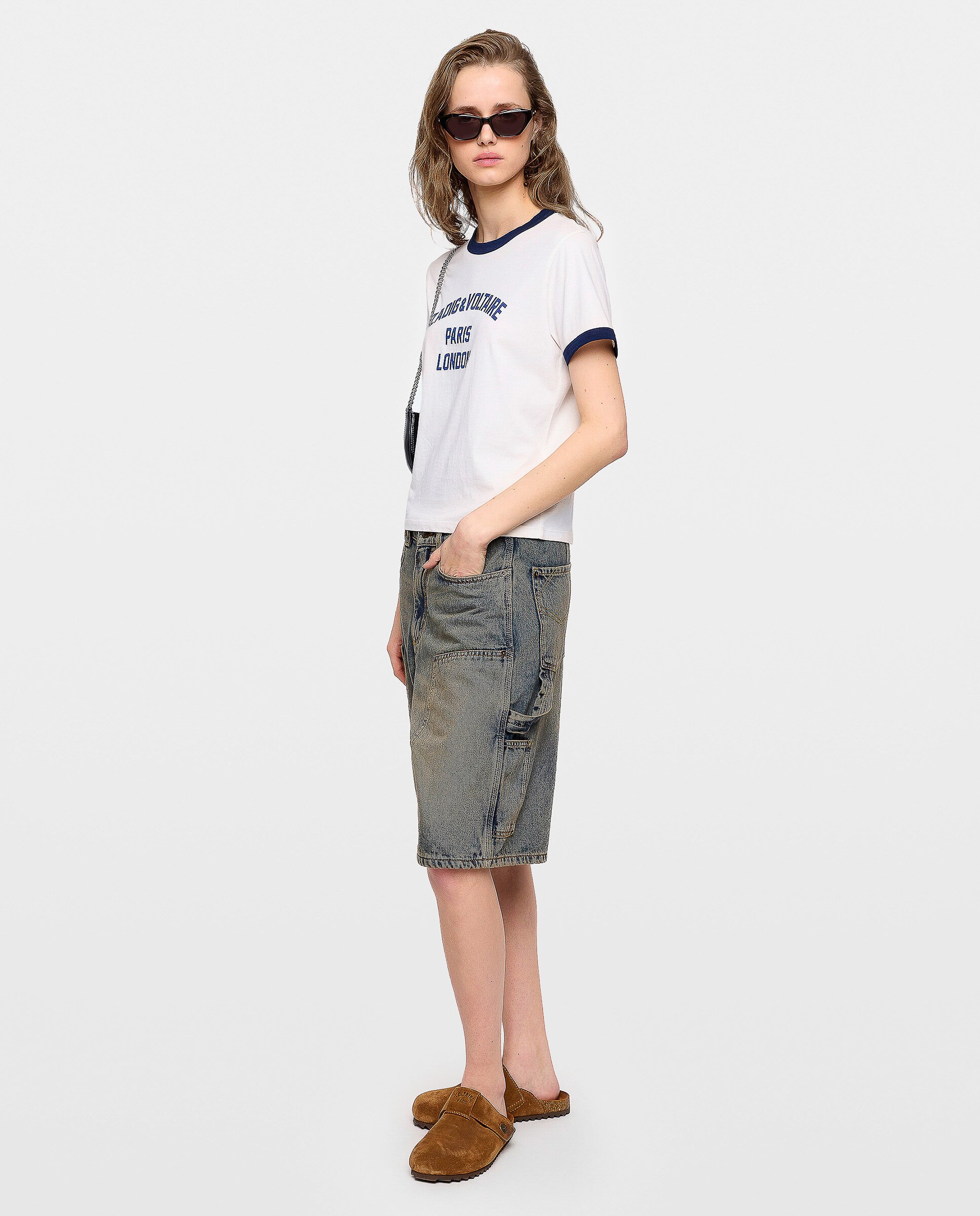 Camiseta de mujer de cuello redondo y mangas cortas de algodón con estampado - Zadig & Voltaire - Blanco Blanco-3