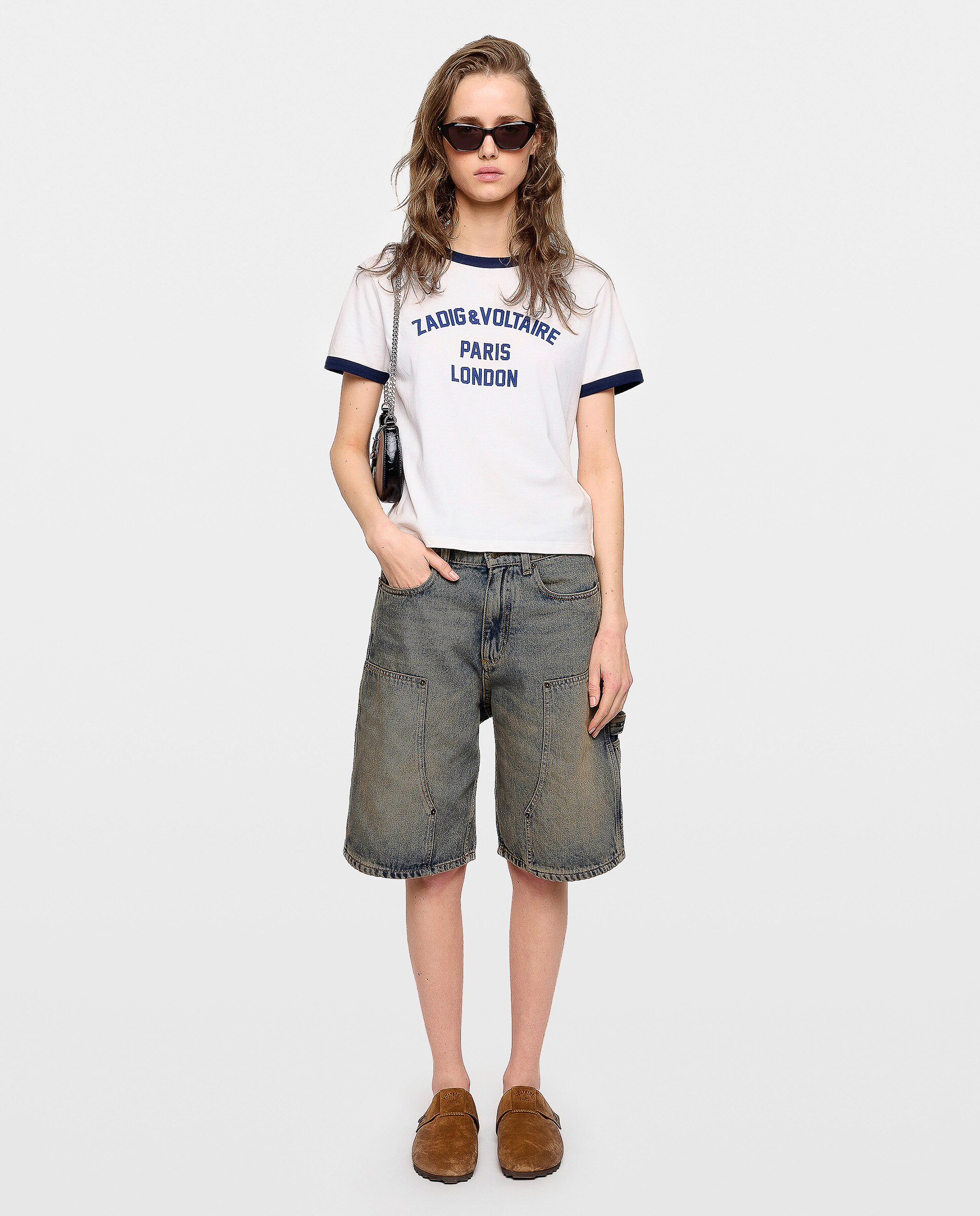 Camiseta de mujer de cuello redondo y mangas cortas de algodón con estampado - Zadig & Voltaire - Blanco Blanco-4