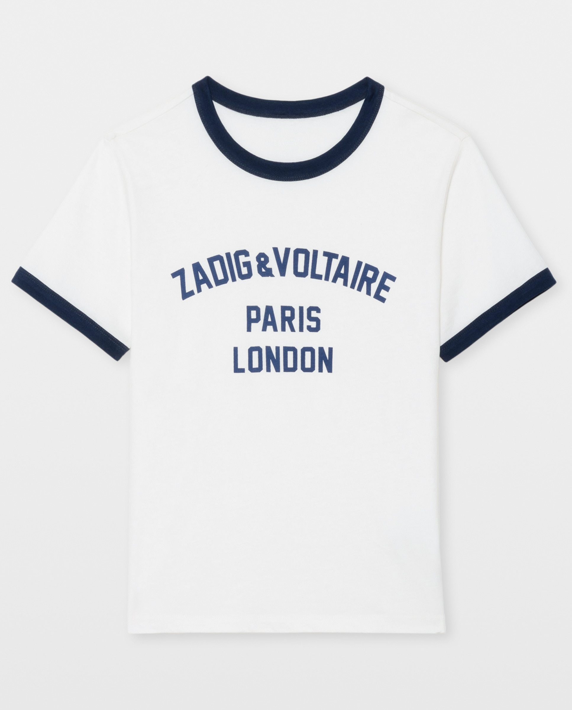 Camiseta de mujer de cuello redondo y mangas cortas de algodón con estampado - Zadig & Voltaire - Blanco Blanco-6