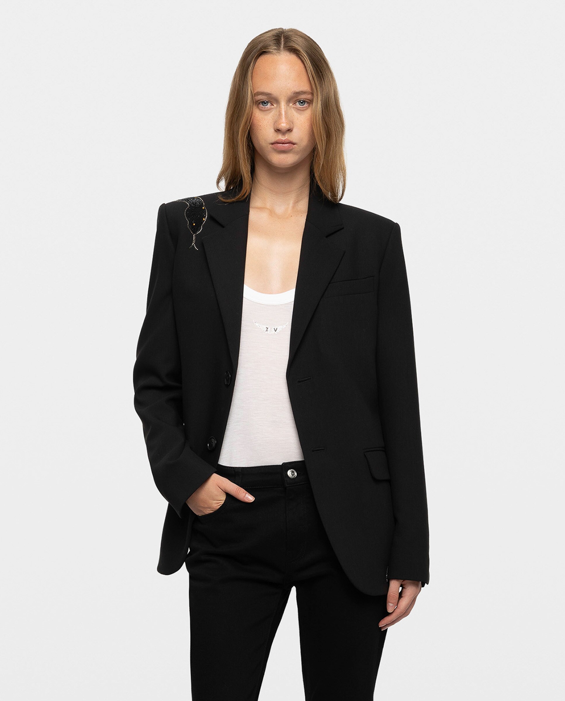 Blazer sastre oversize de mujer con strass - Zadig & Voltaire - Negro Negro-1