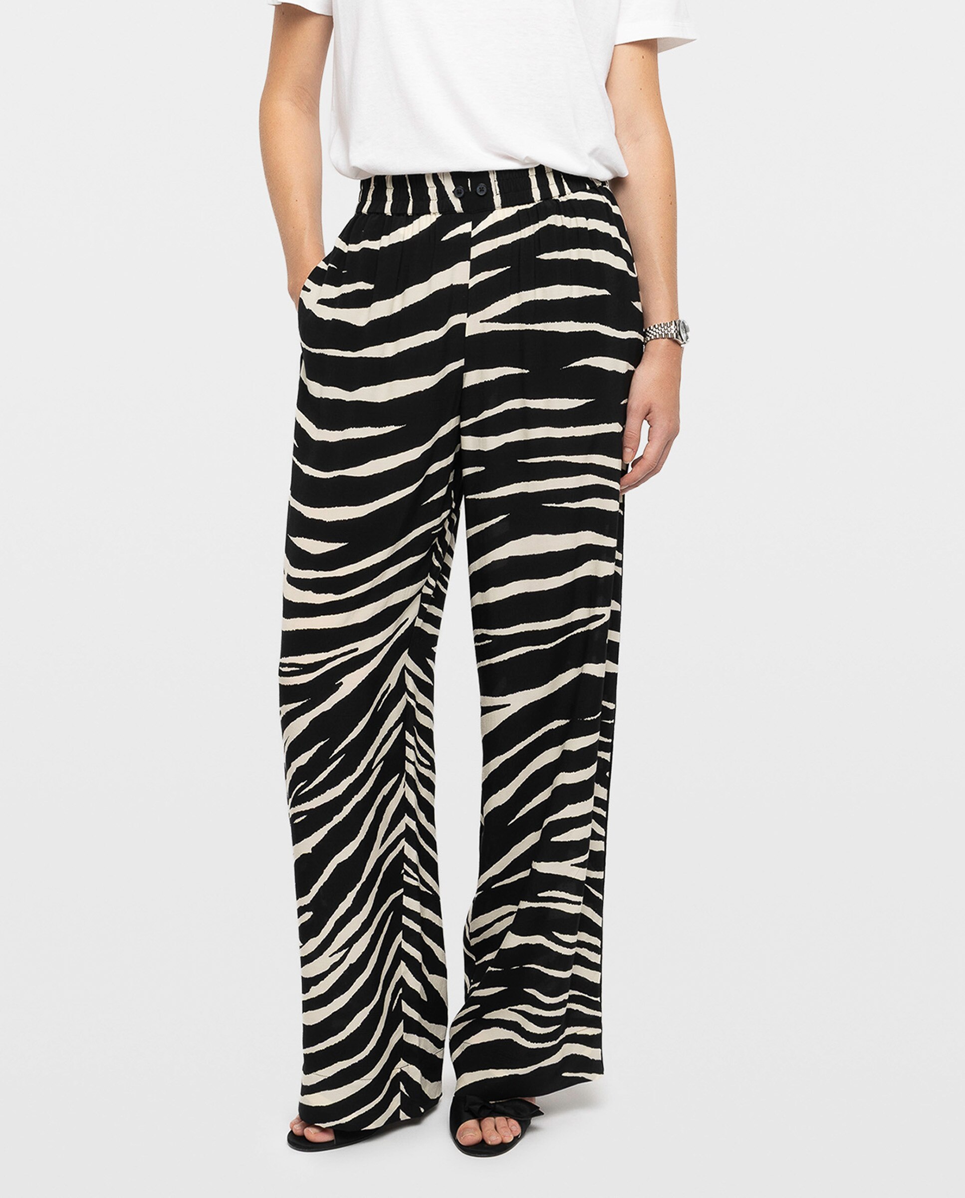 Pantalones rectos de mujer estilo pijama estampados de viscosa - Zadig & Voltaire - Negro Negro-2