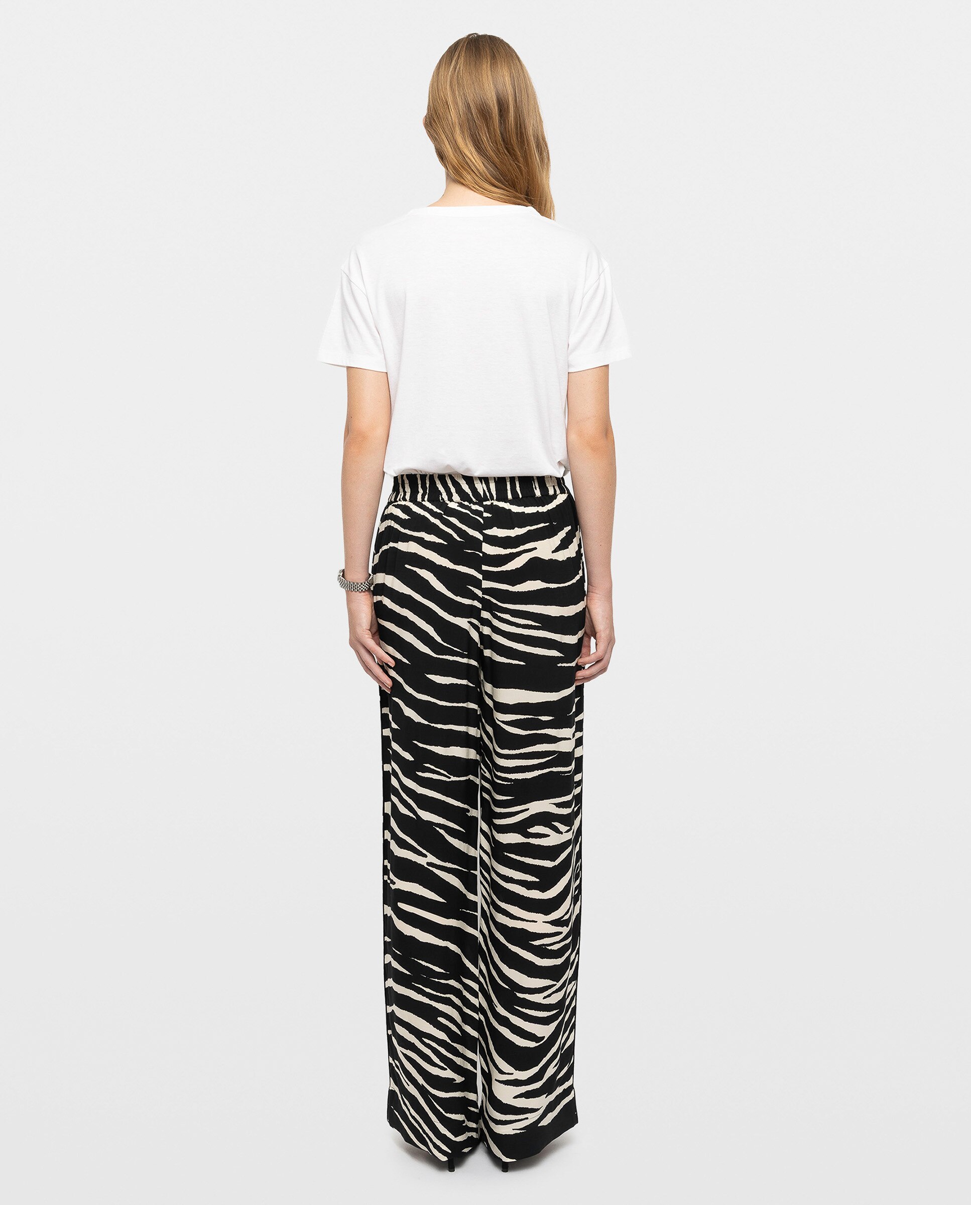 Pantalones rectos de mujer estilo pijama estampados de viscosa - Zadig & Voltaire - Negro Negro-3