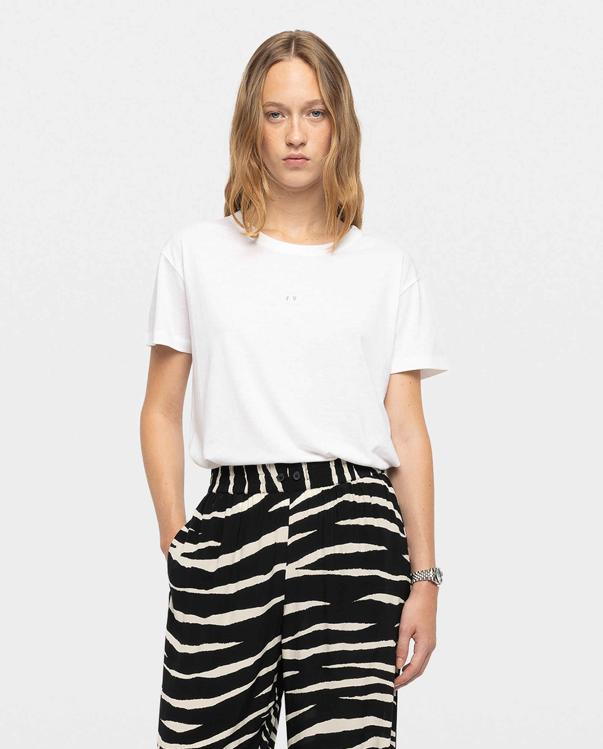Pantalones rectos de mujer estilo pijama estampados de viscosa - Zadig & Voltaire - Negro Negro-6