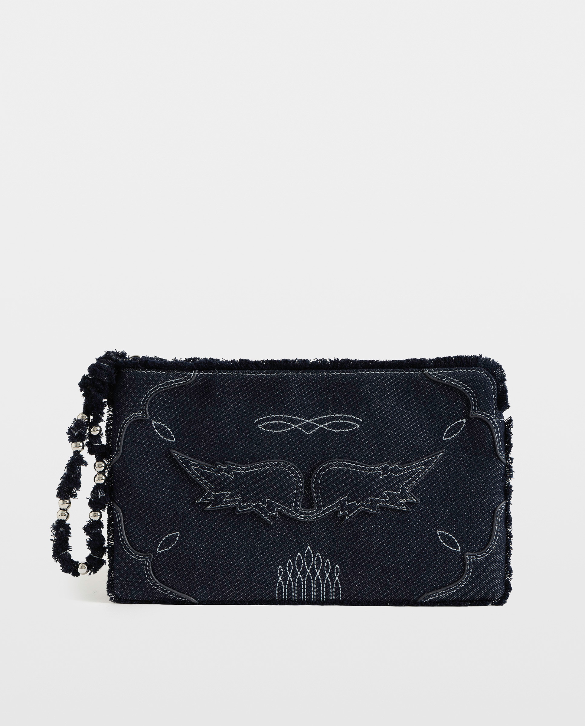 Clutch de mujer de piel granulada estilo western