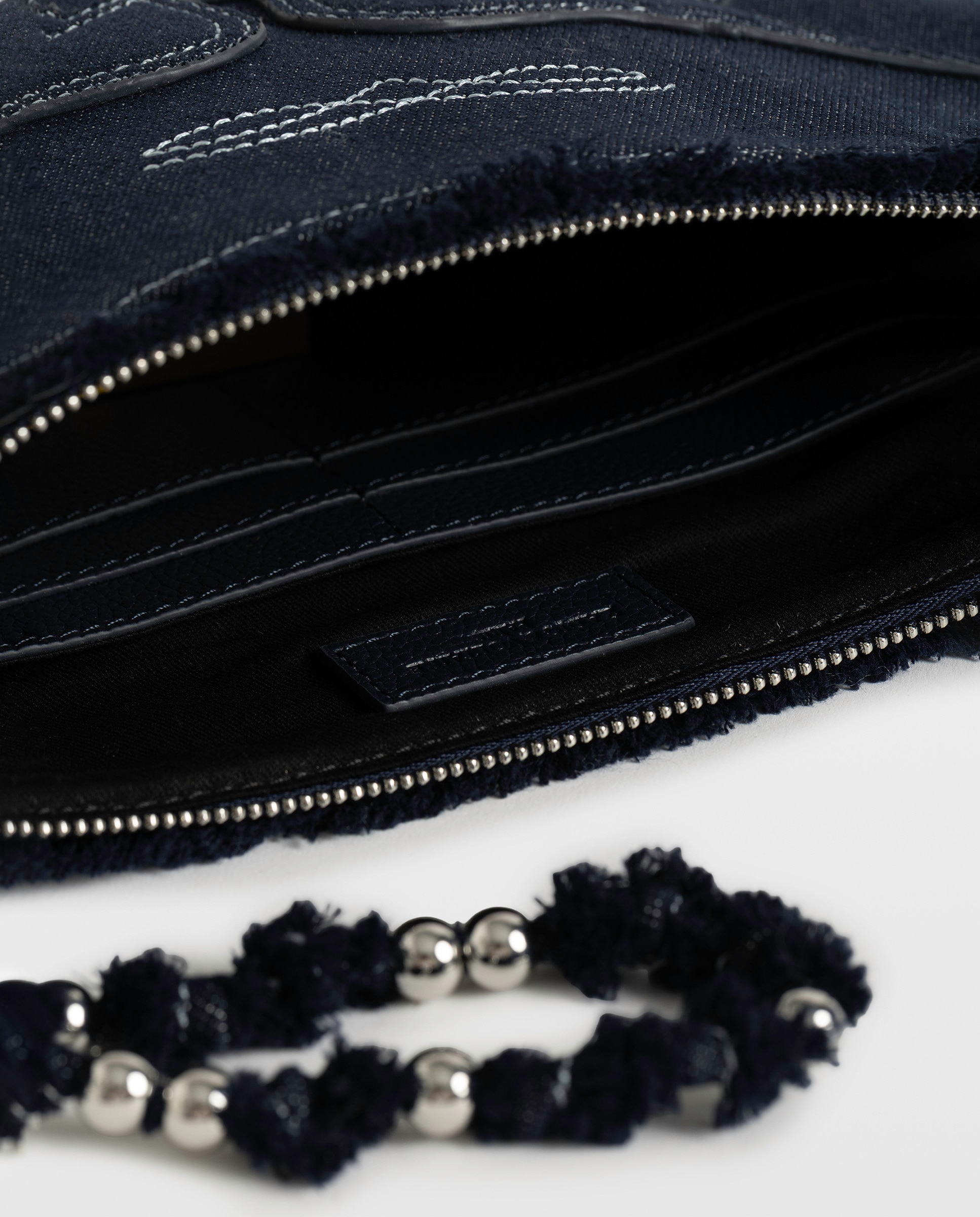 Clutch de mujer de piel granulada estilo western - Zadig & Voltaire - Azul Azul-2